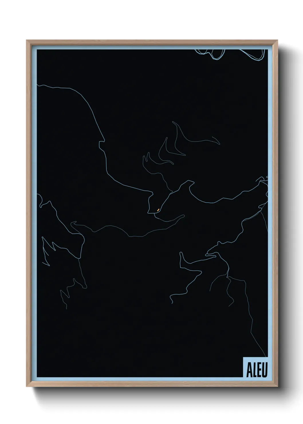 Une affiche de carte sur Aleu