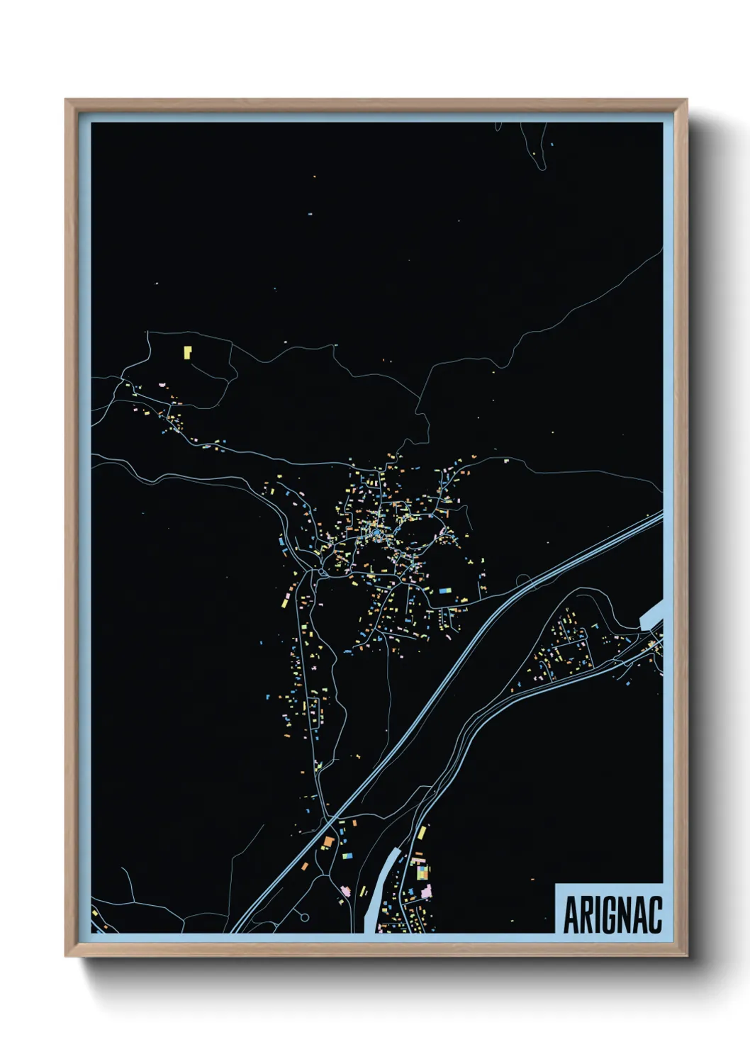 Une affiche de carte sur Arignac