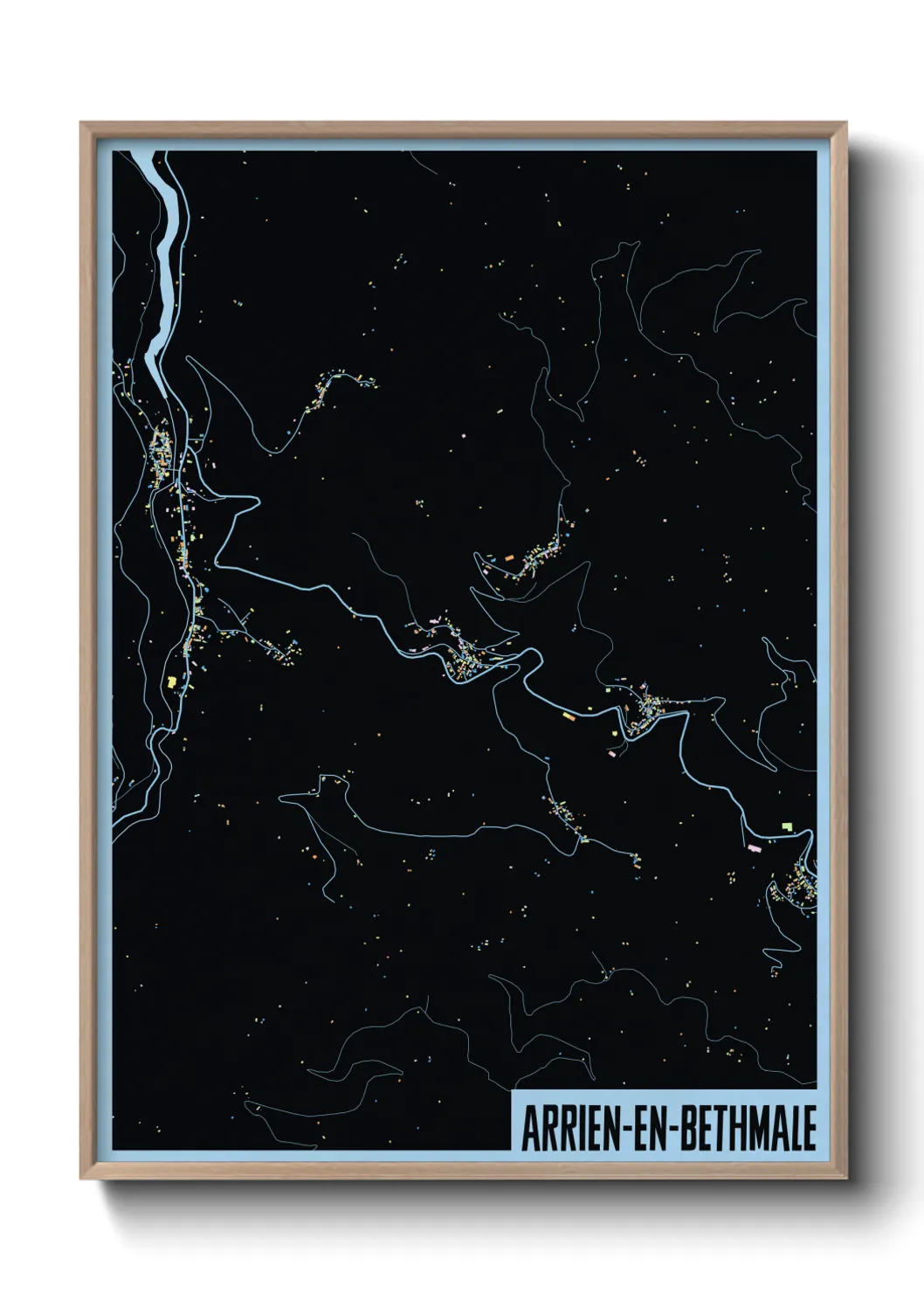 Une affiche de carte sur Arrien-en-Bethmale