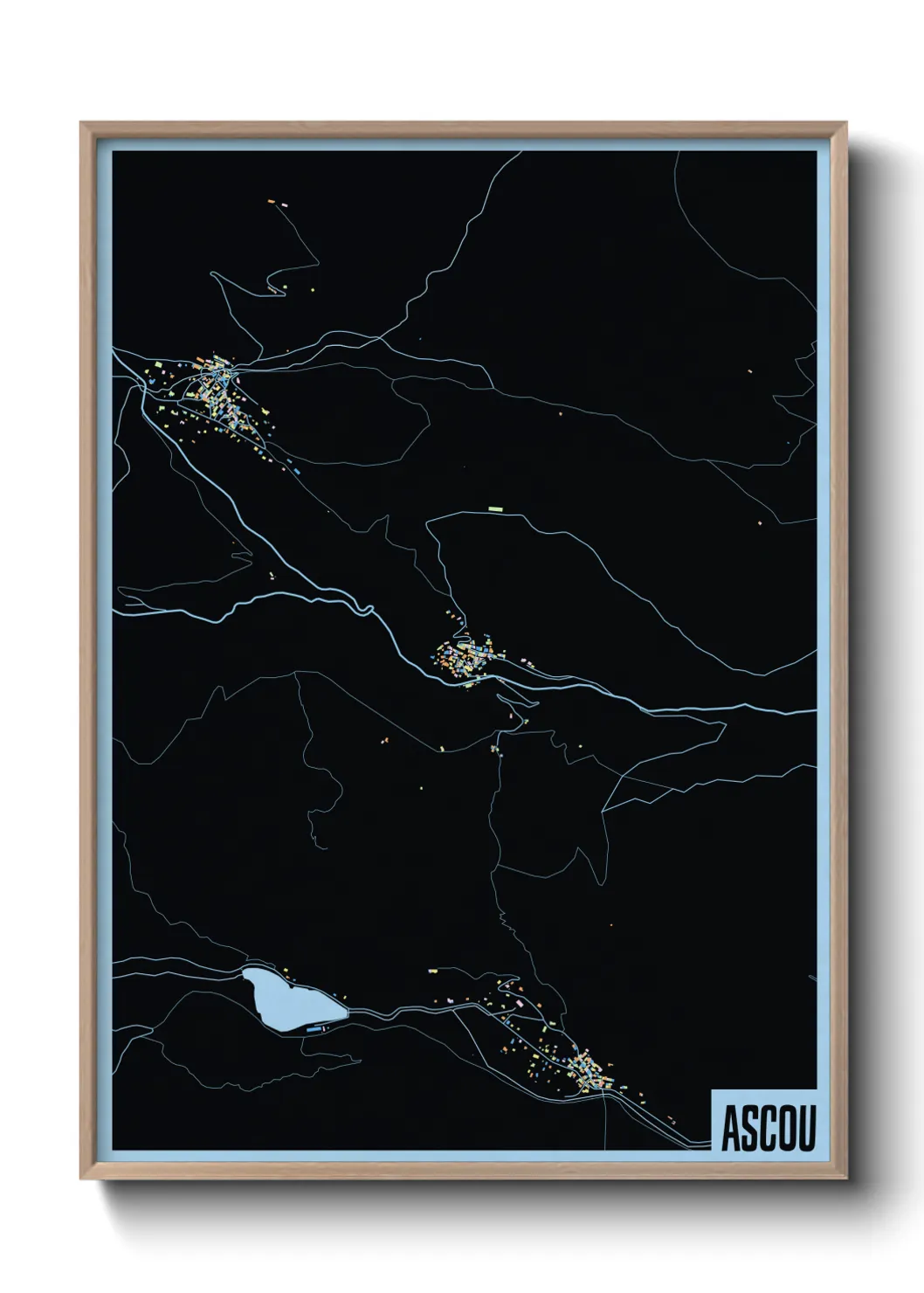 Une affiche de carte sur Ascou