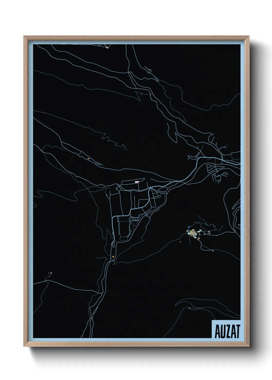 Une affiche de carte sur Auzat