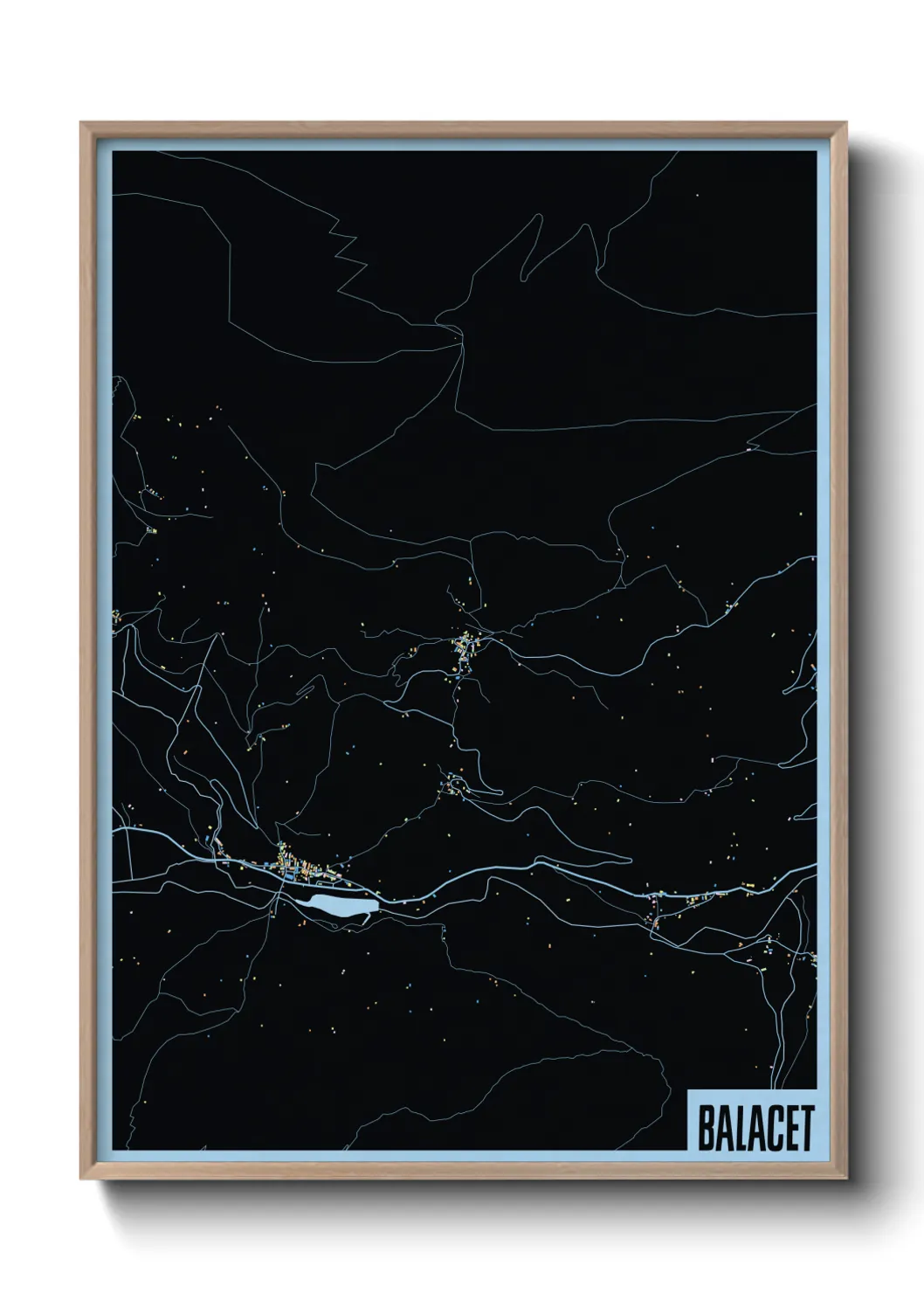 Une affiche de carte sur Balacet