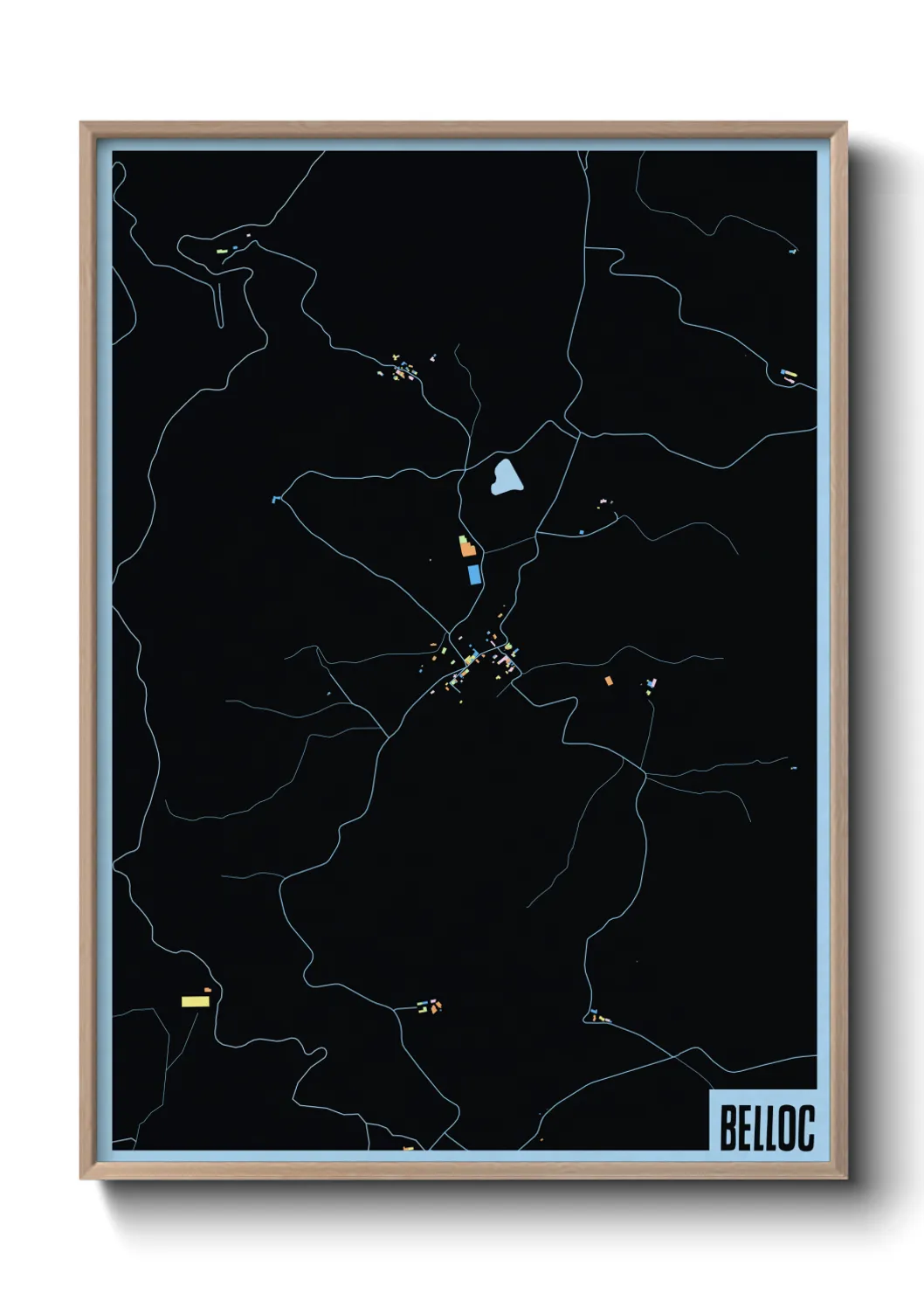 Une affiche de carte sur Belloc