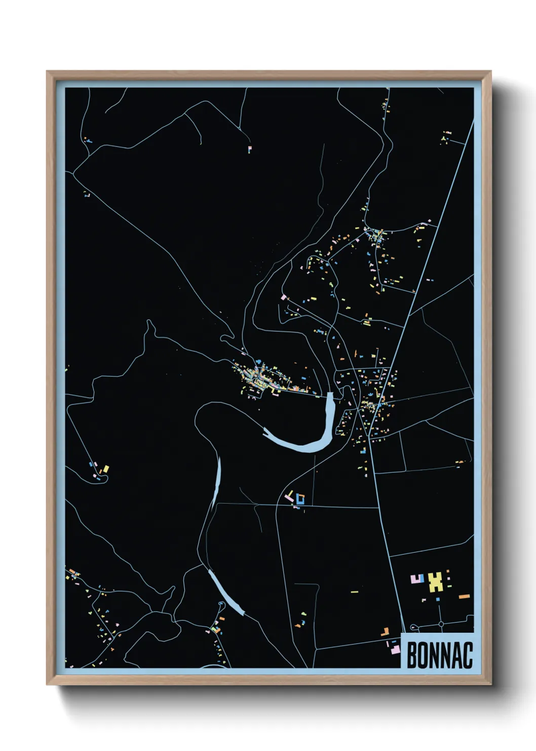 Une affiche de carte sur Bonnac