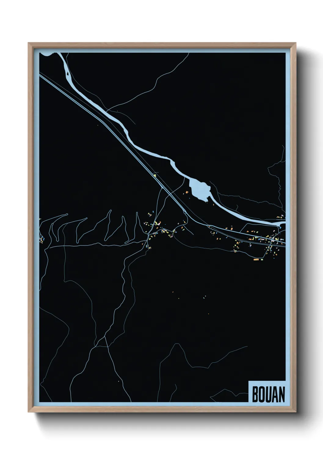 Une affiche de carte sur Bouan