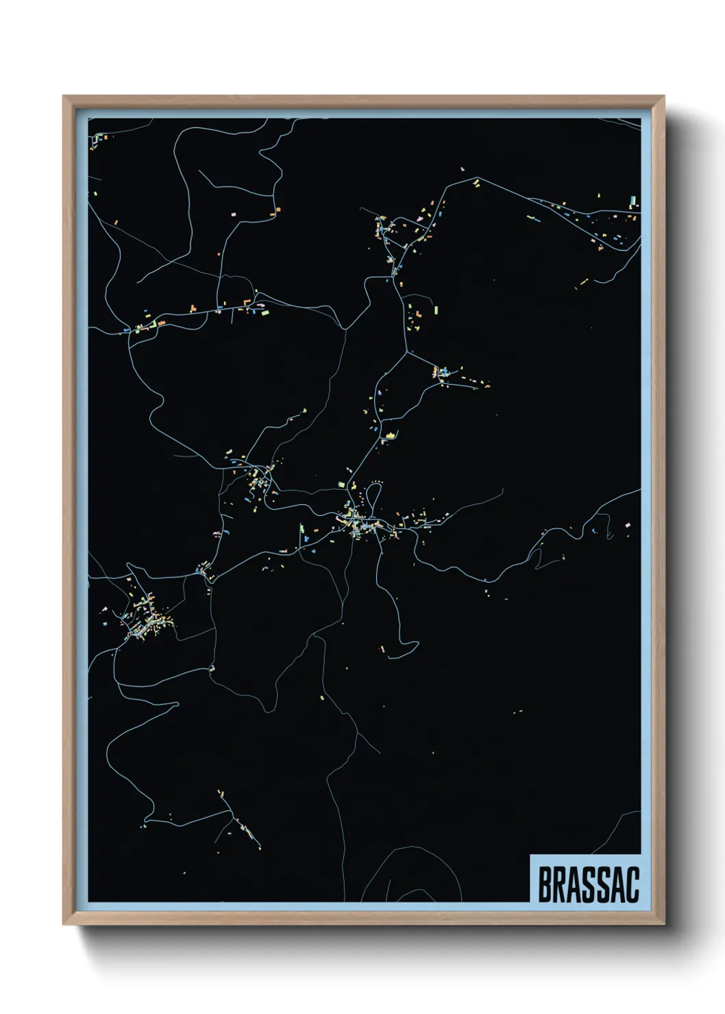 Une affiche de carte sur Brassac