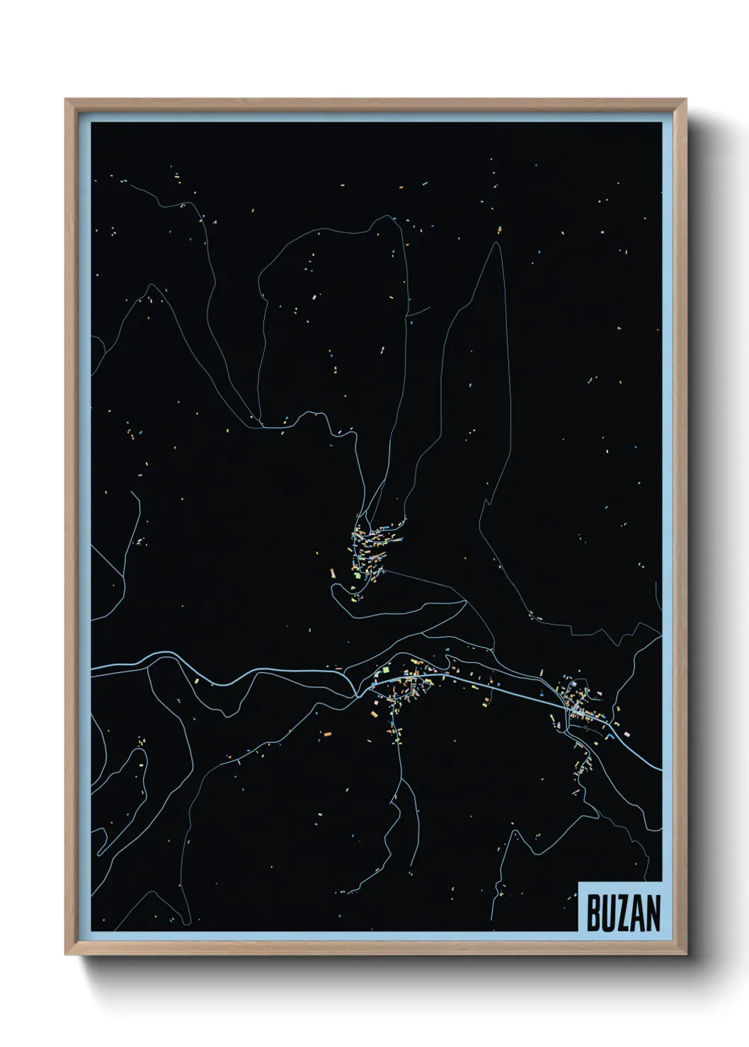 Une affiche de carte sur Buzan