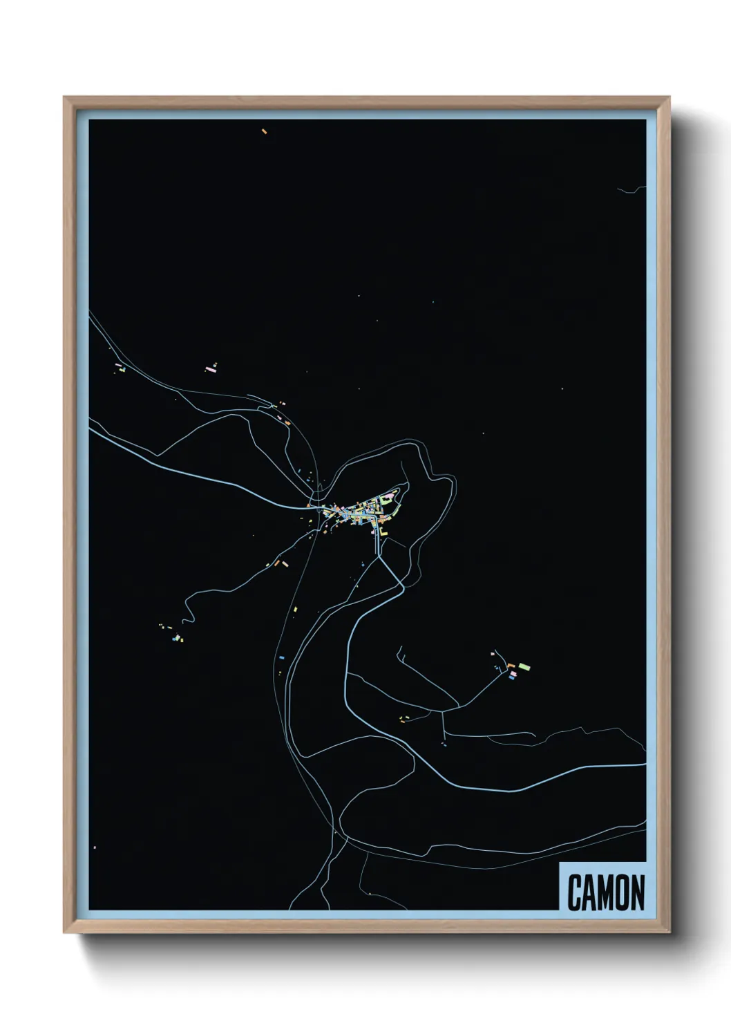 Une affiche de carte sur Camon