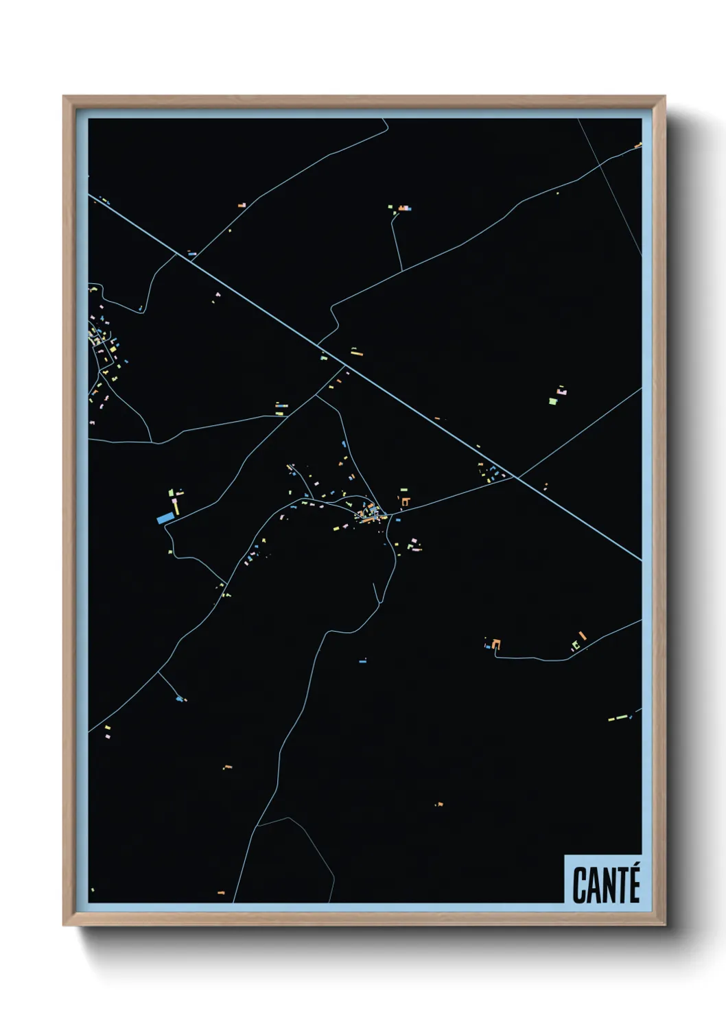 Une affiche de carte sur Canté