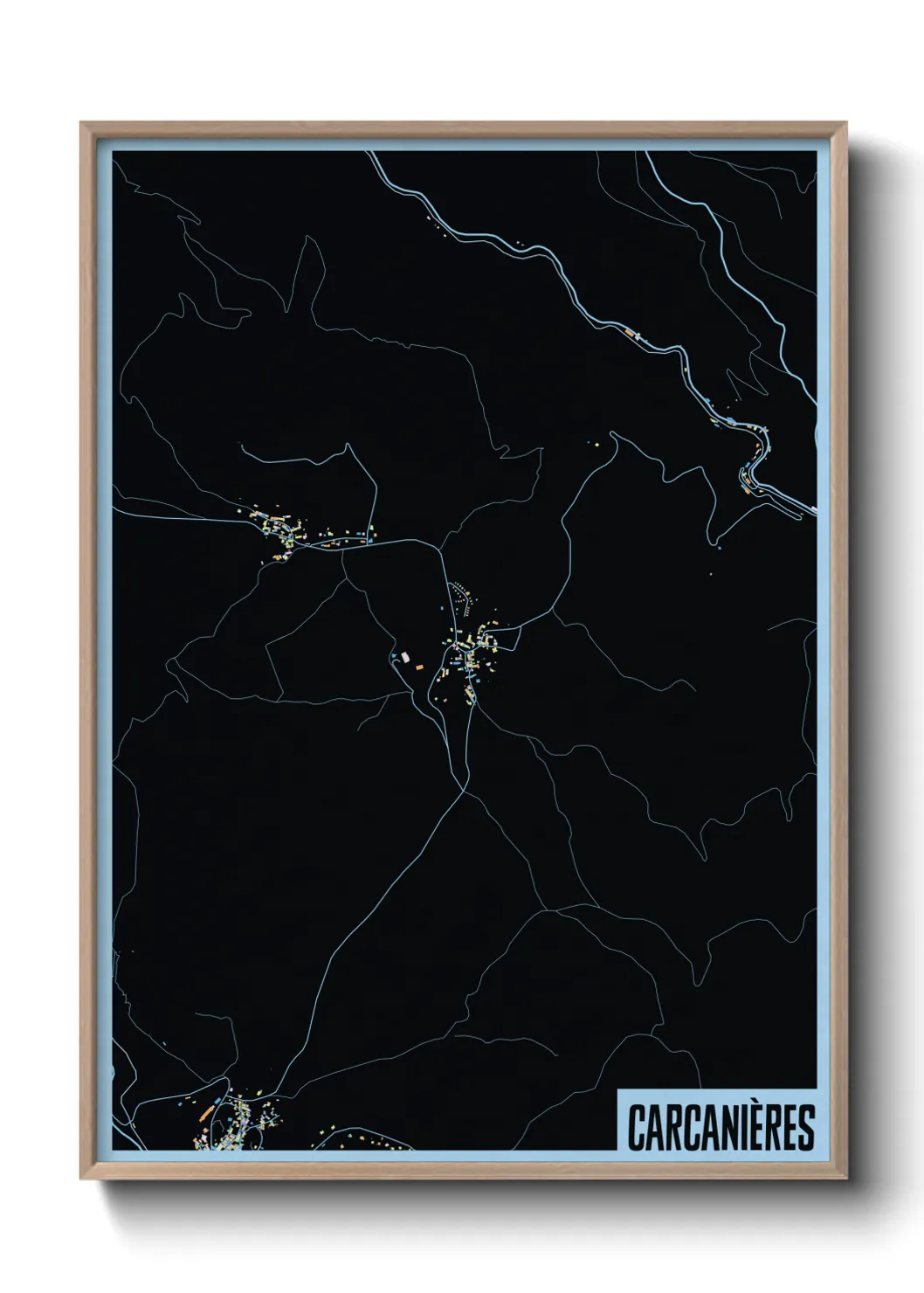 Une affiche de carte sur Carcanières