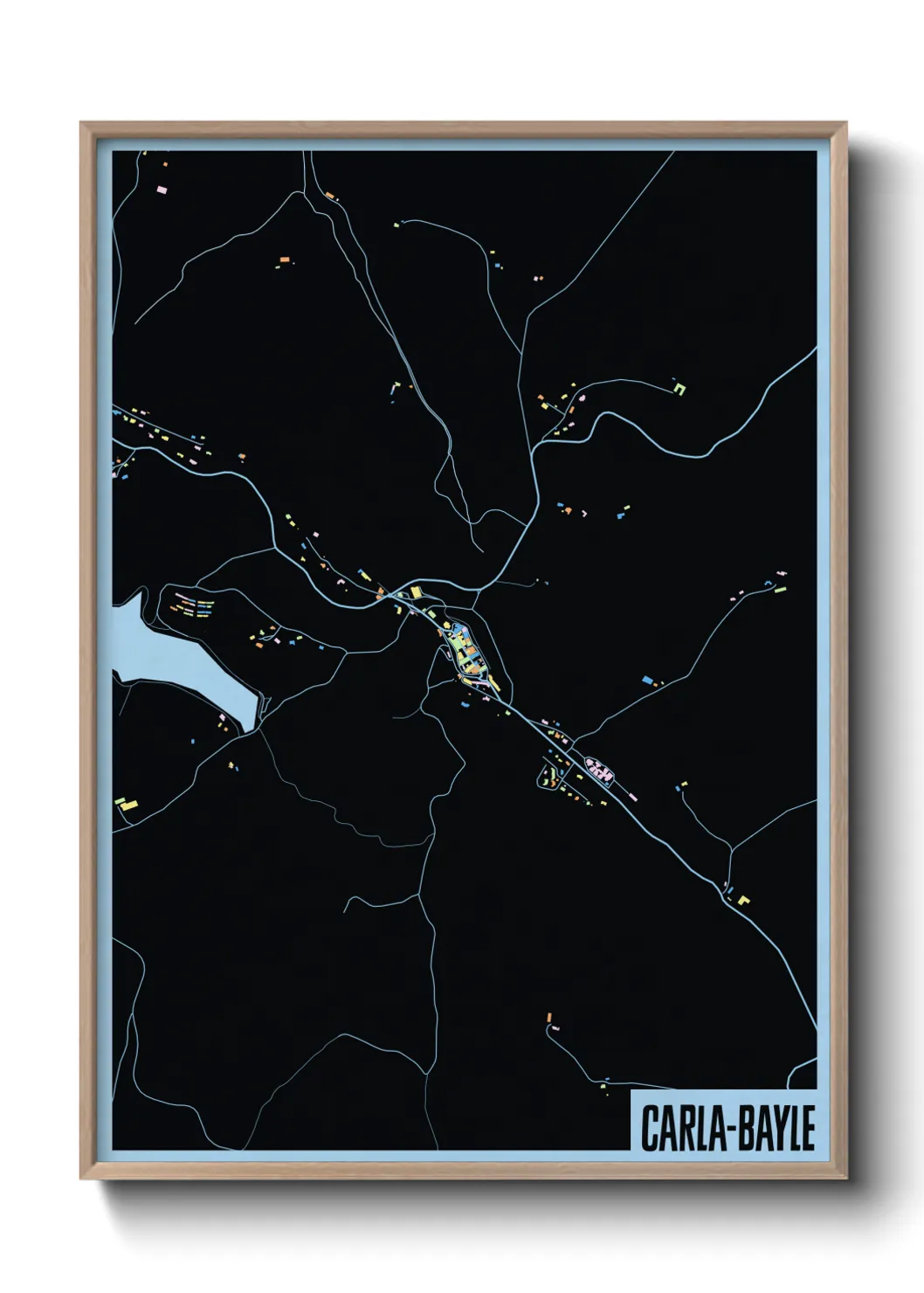 Une affiche de carte sur Carla-Bayle