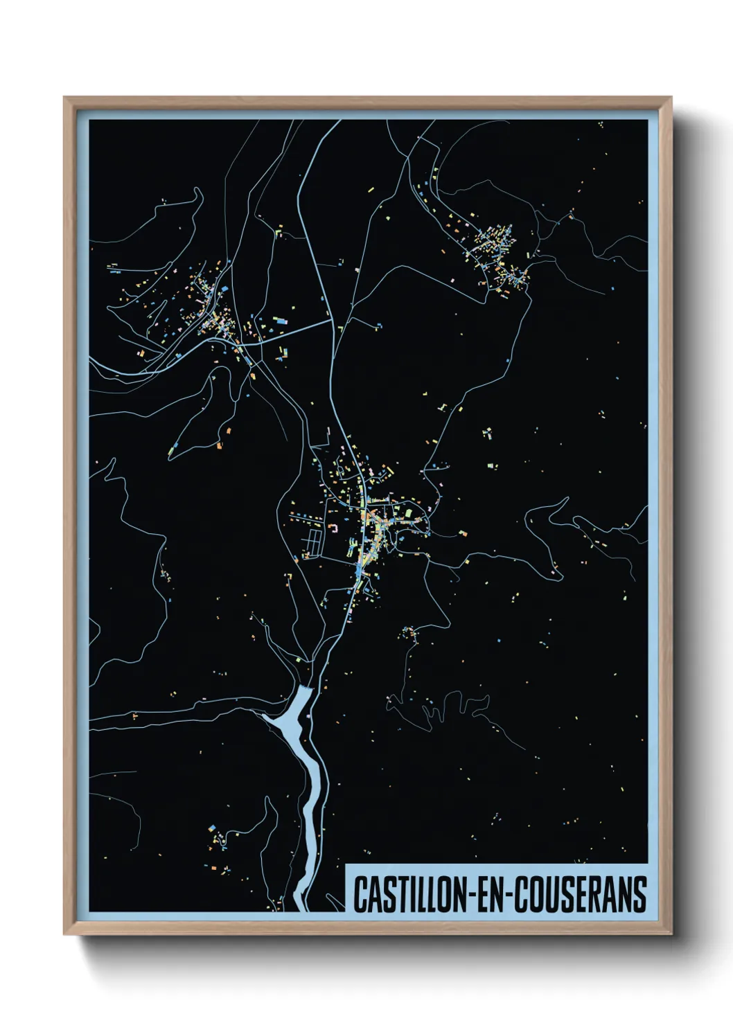 Une affiche de carte sur Castillon-en-Couserans