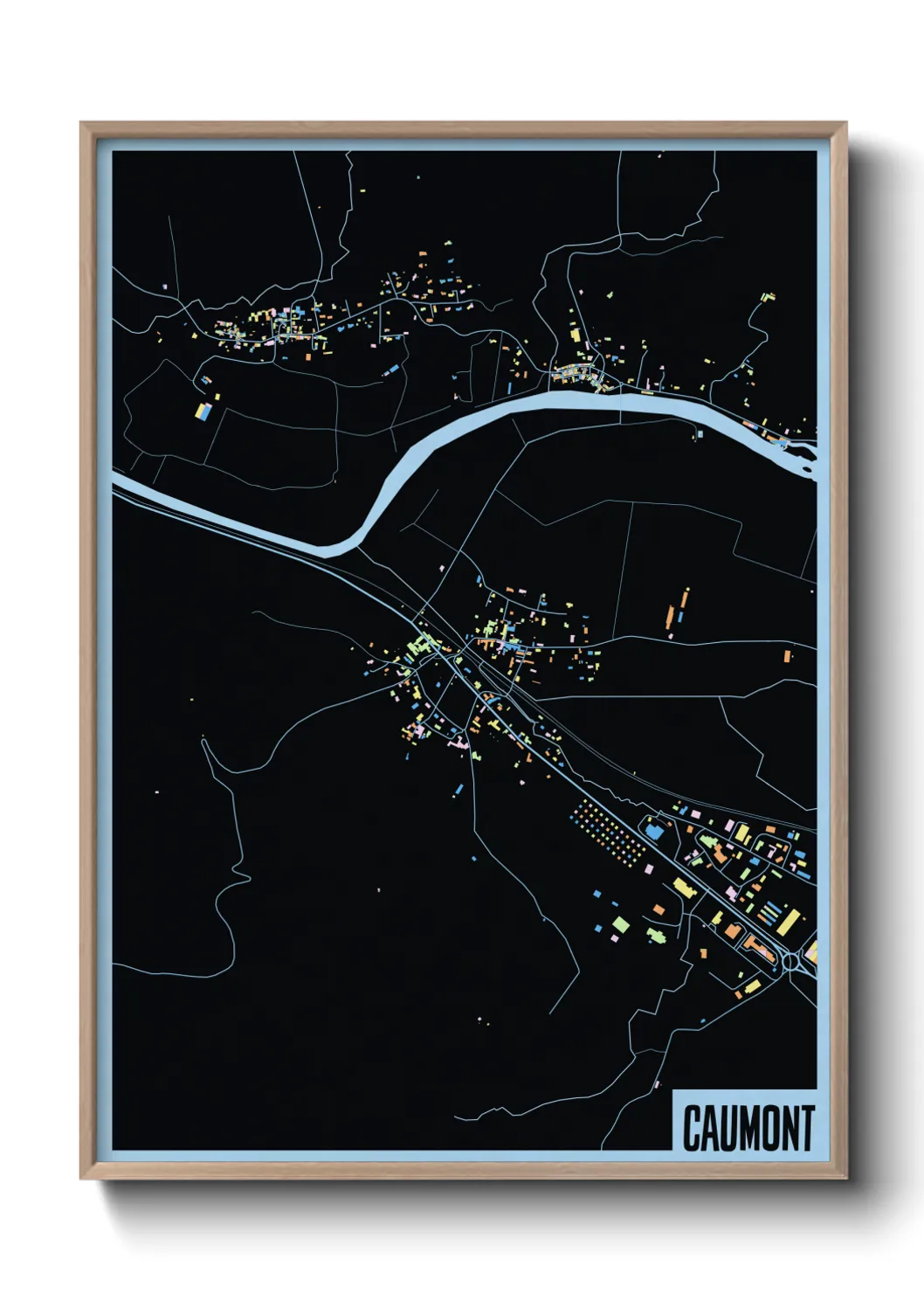 Une affiche de carte sur Caumont