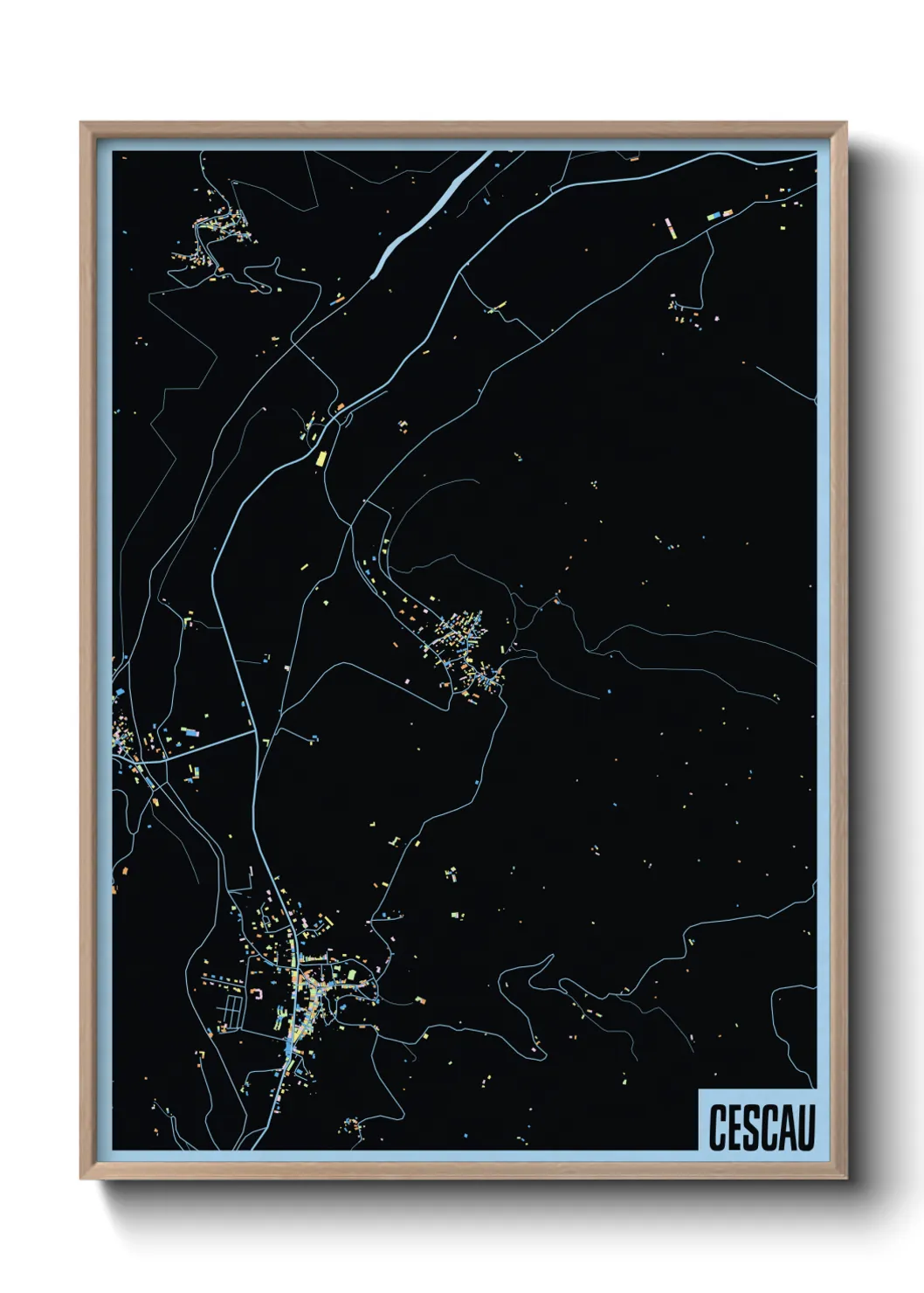 Une affiche de carte sur Cescau