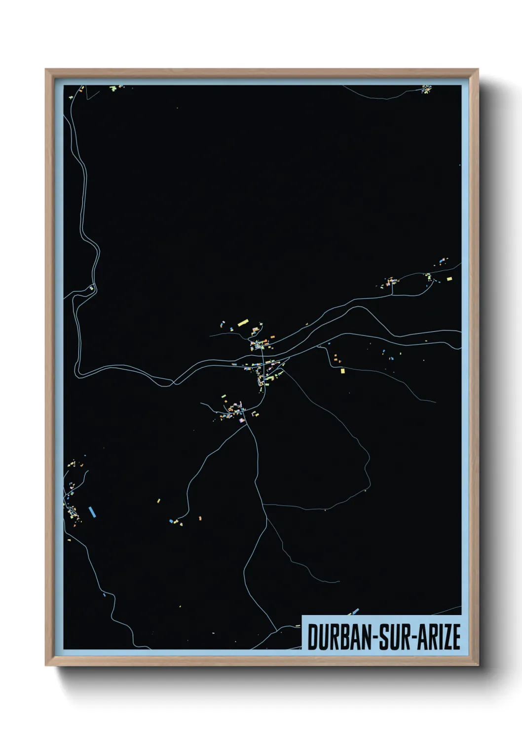 Une affiche de carte sur Durban-sur-Arize