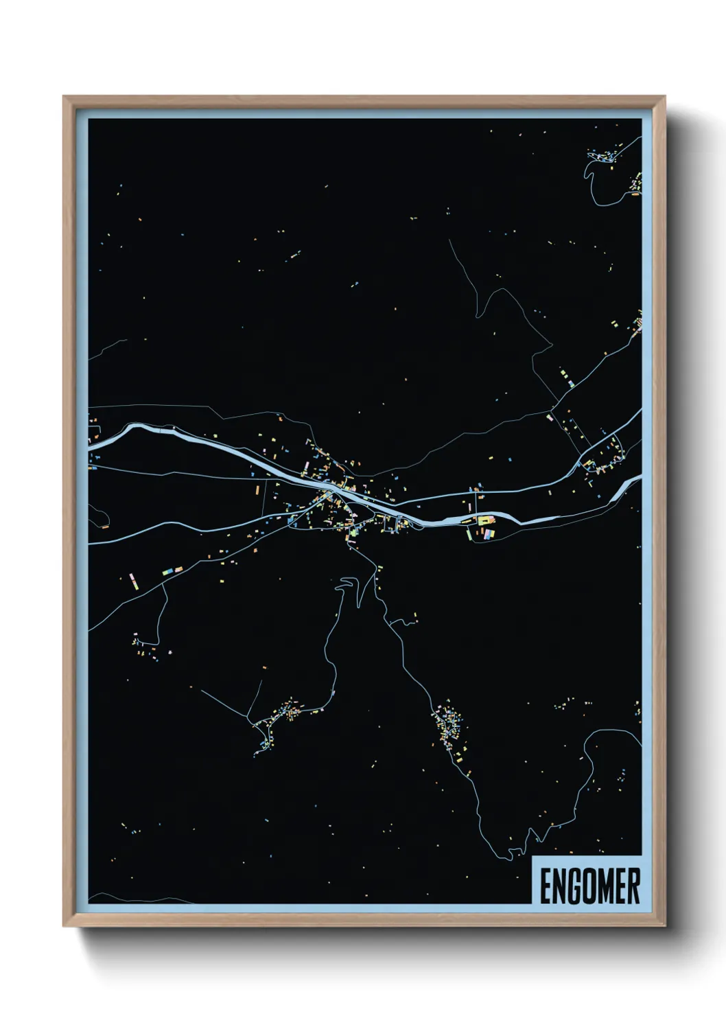 Une affiche de carte sur Engomer