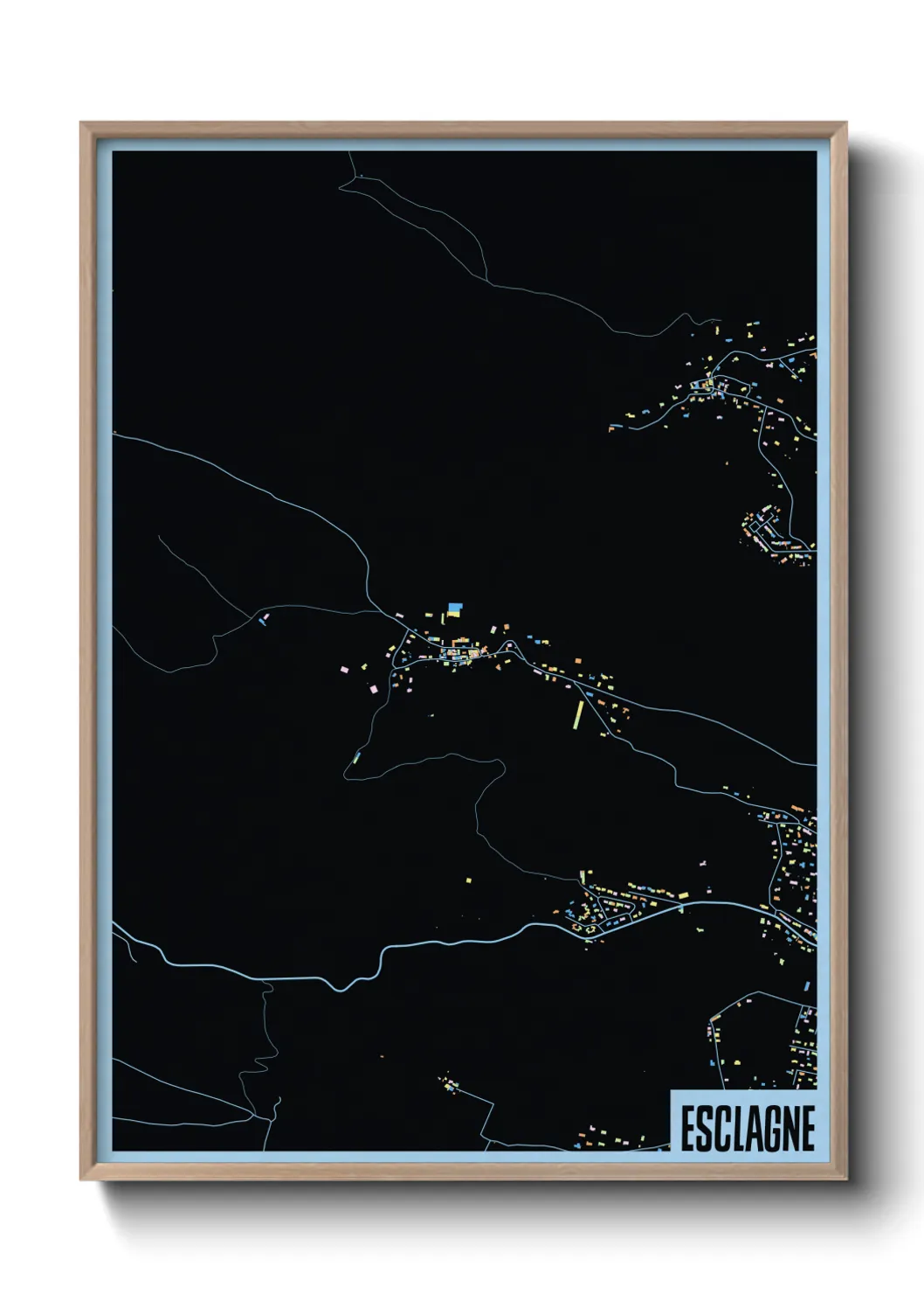 Une affiche de carte sur Esclagne
