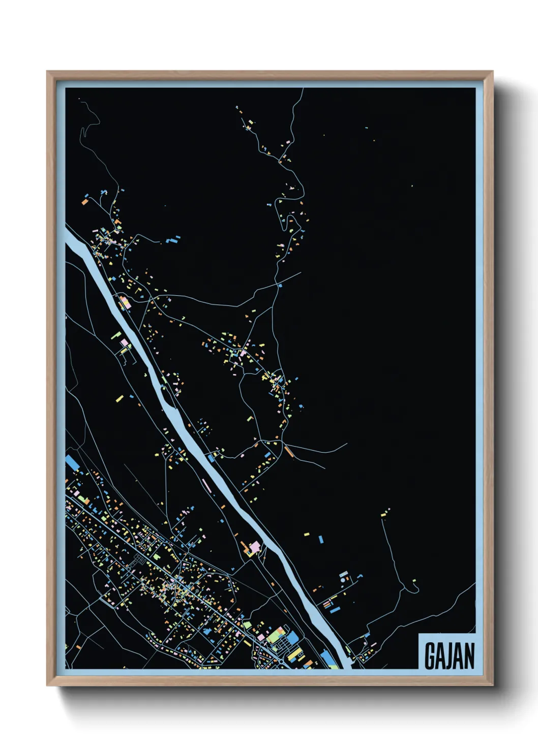 Une affiche de carte sur Gajan