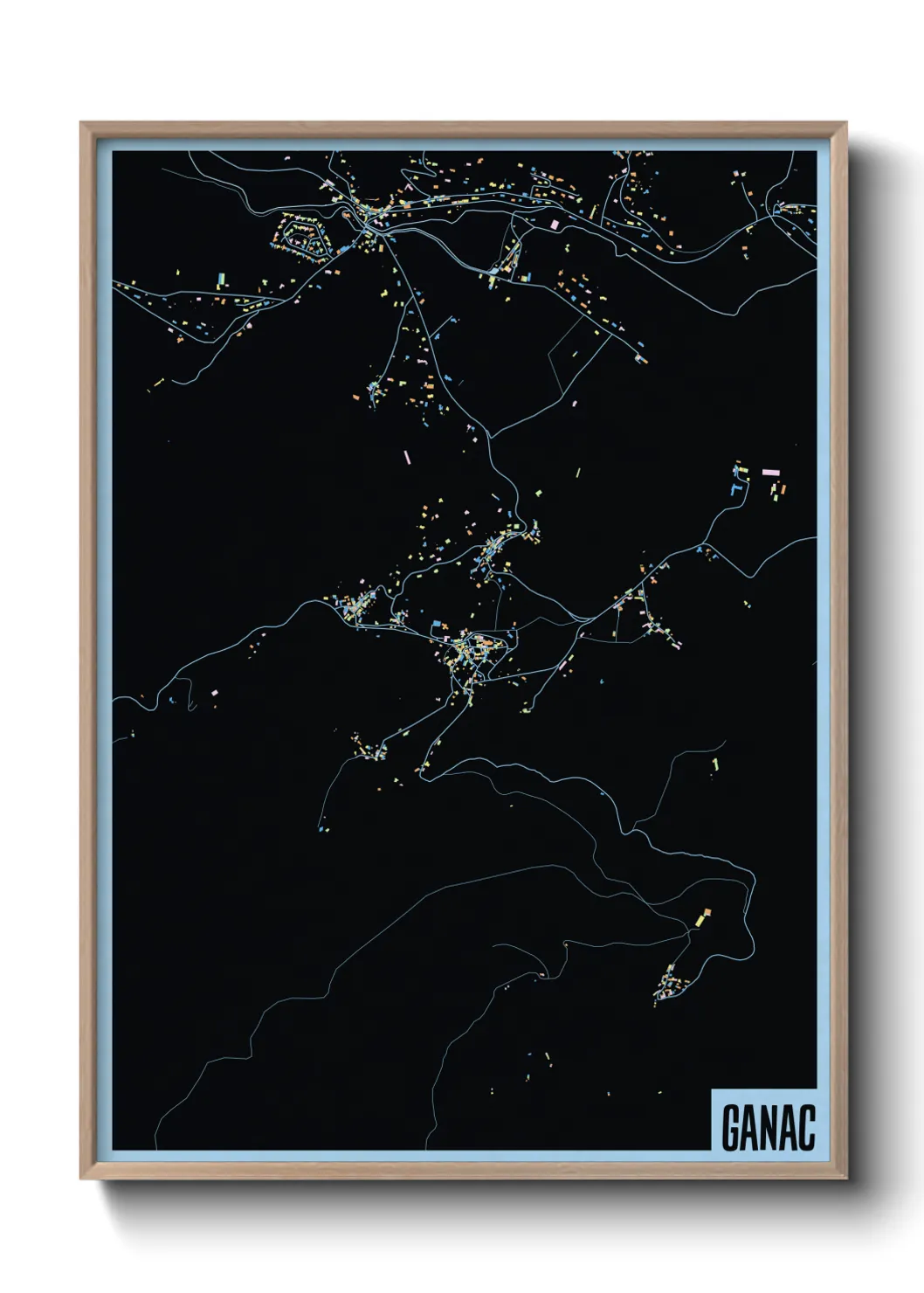 Une affiche de carte sur Ganac