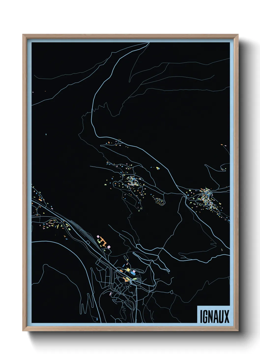 Une affiche de carte sur Ignaux