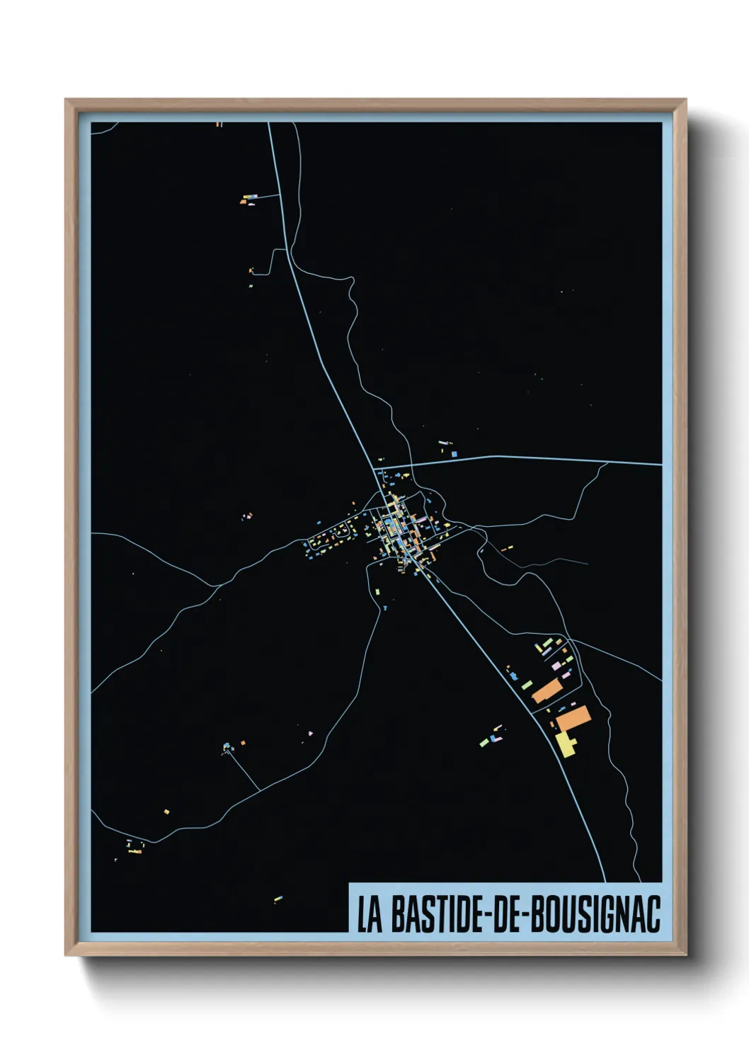 Une affiche de carte sur La Bastide-de-Bousignac