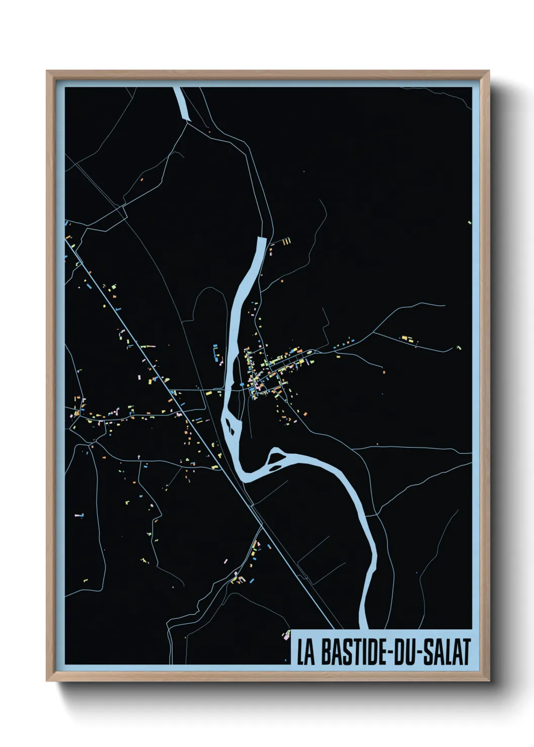Une affiche de carte sur La Bastide-du-Salat