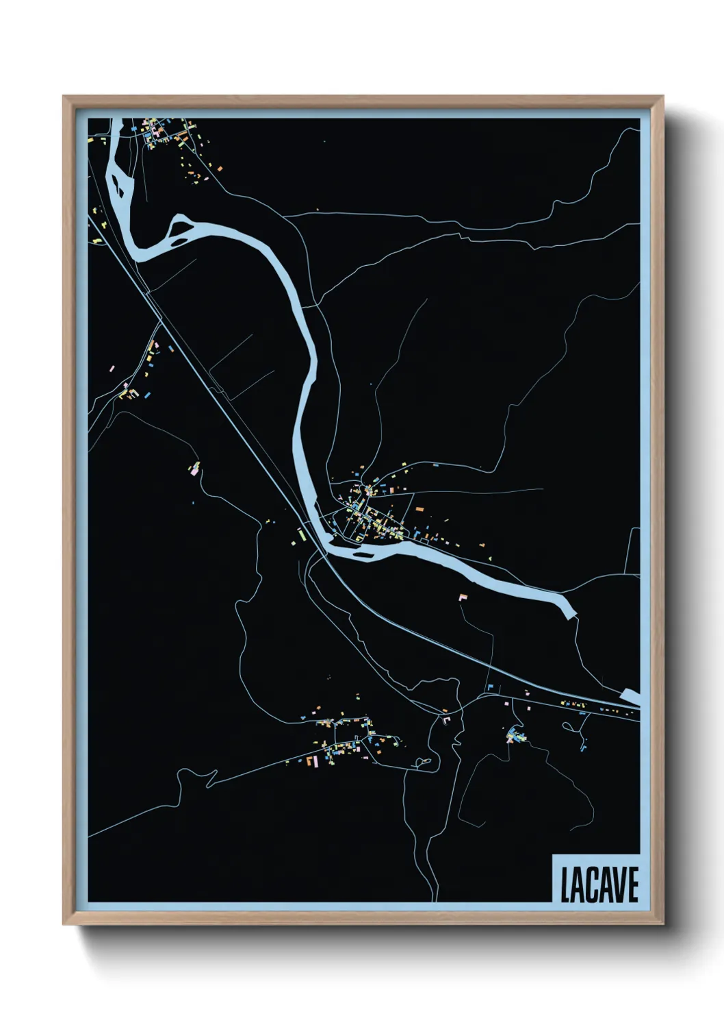 Une affiche de carte sur Lacave