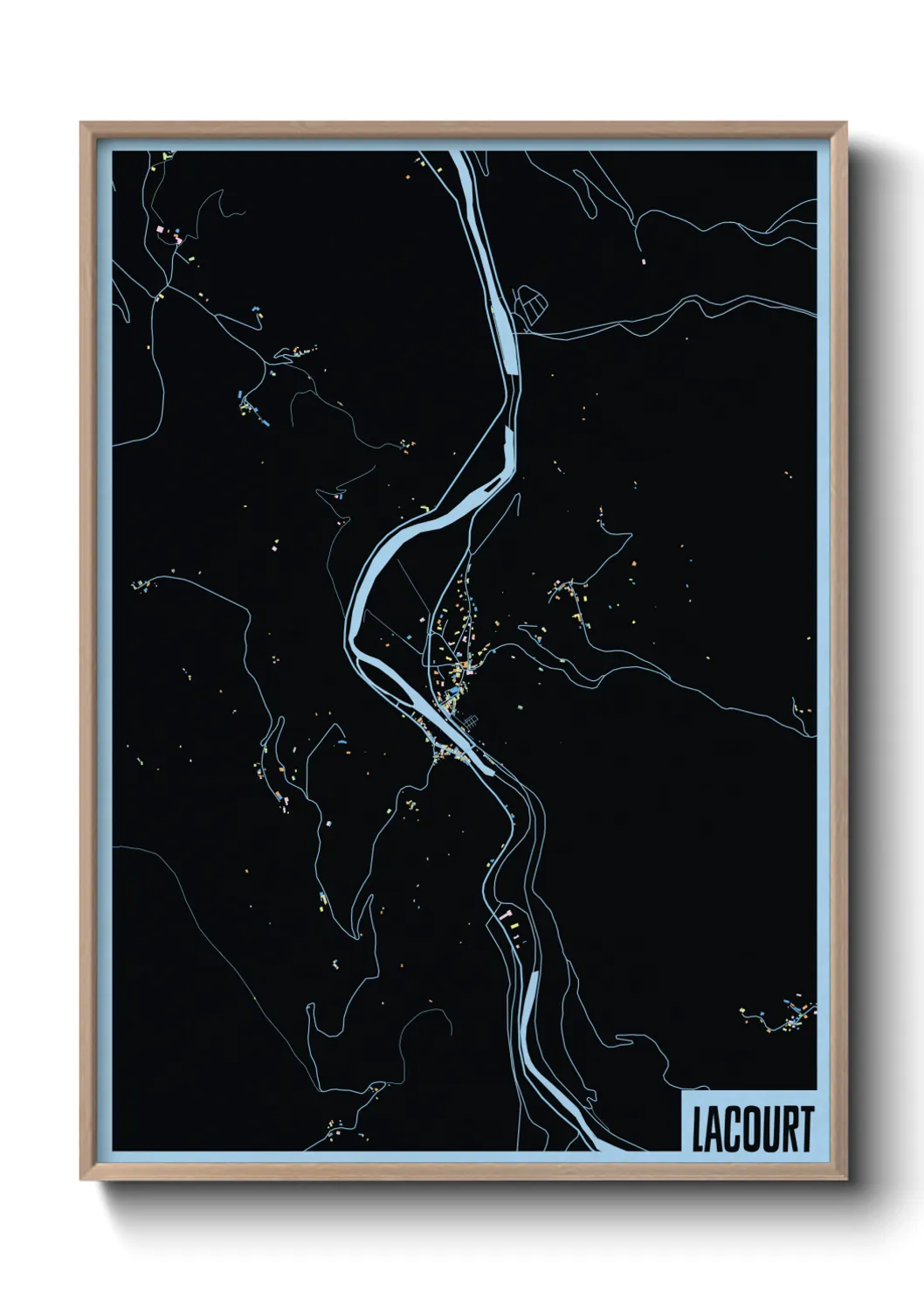 Une affiche de carte sur Lacourt
