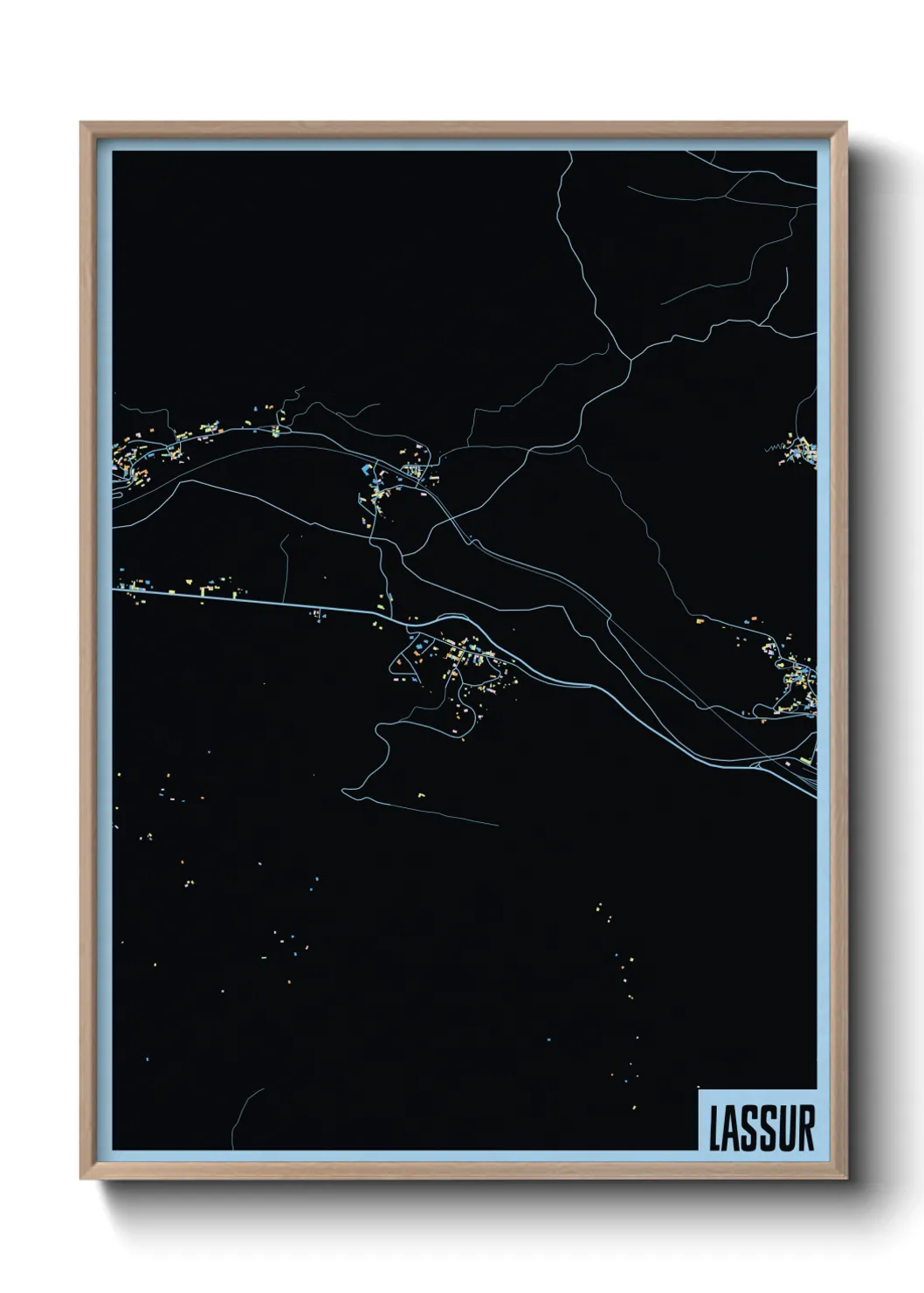 Une affiche de carte sur Lassur