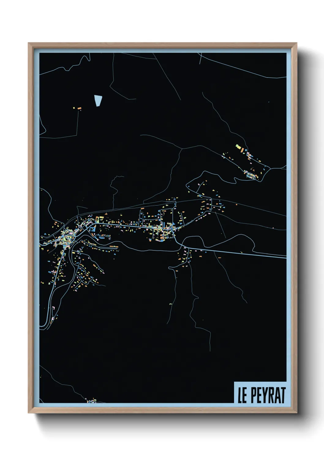 Une affiche de carte sur Le Peyrat