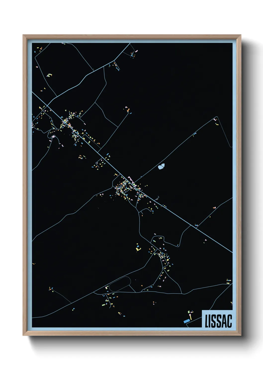 Une affiche de carte sur Lissac