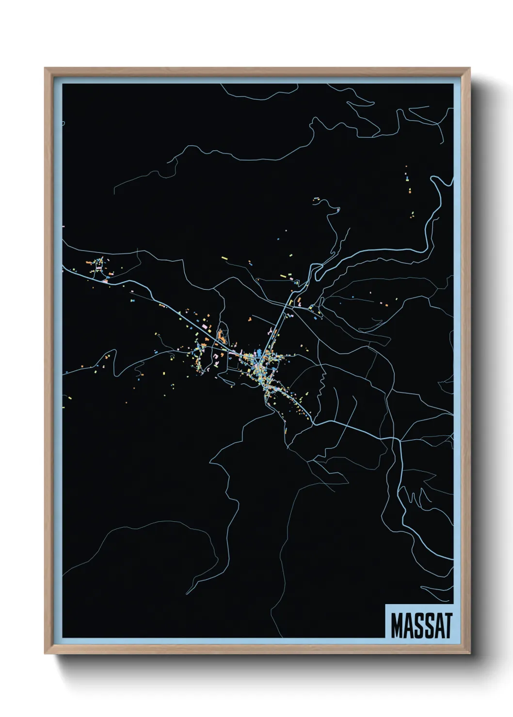 Une affiche de carte sur Massat