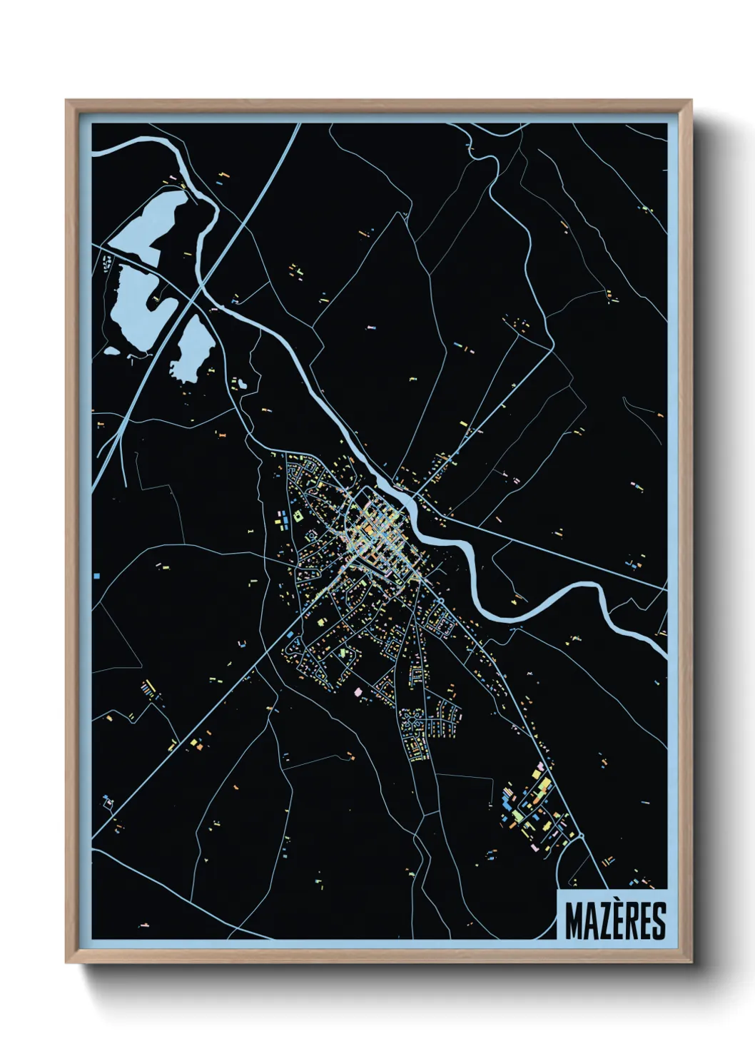 Une affiche de carte sur Mazères