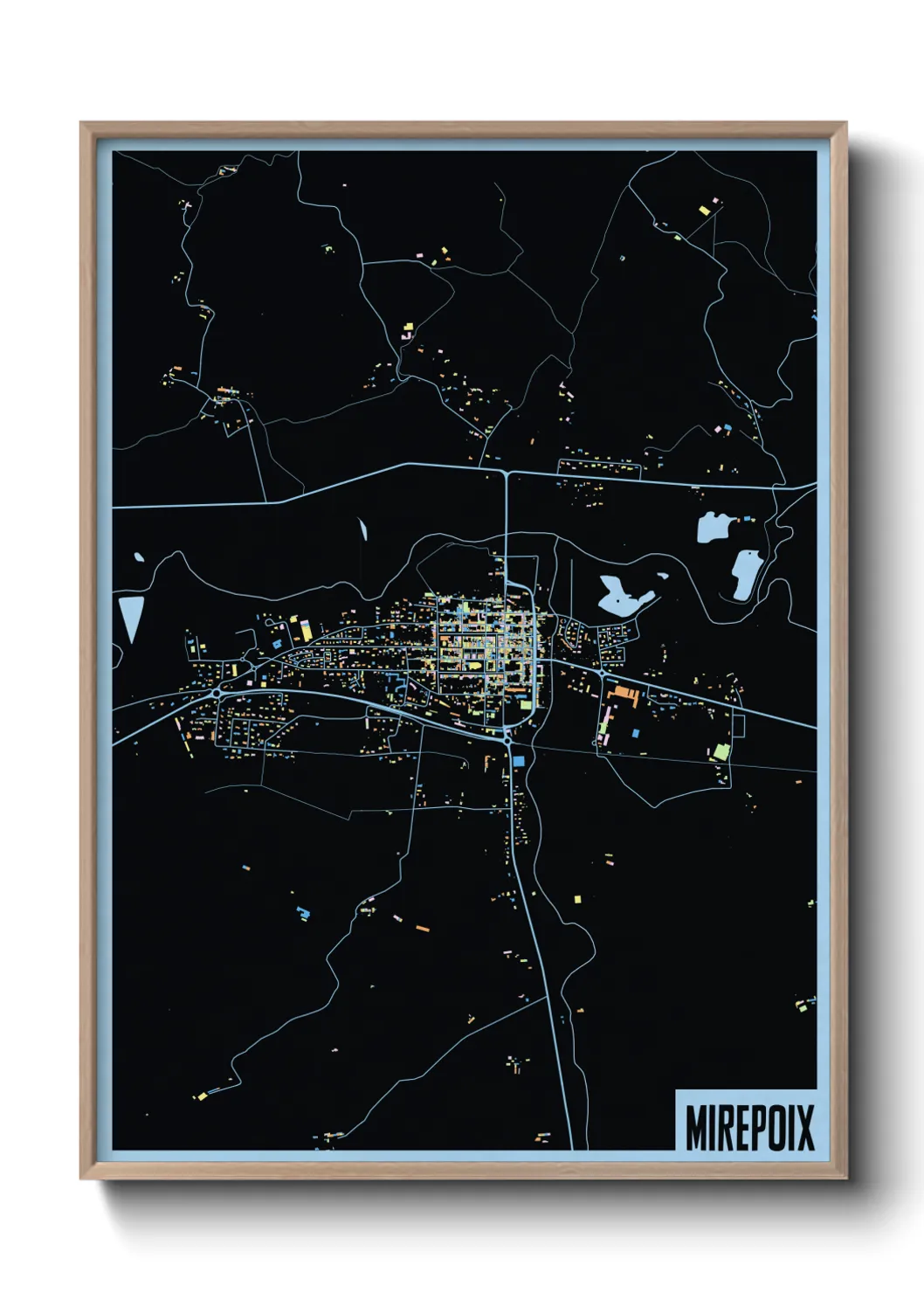 Une affiche de carte sur Mirepoix