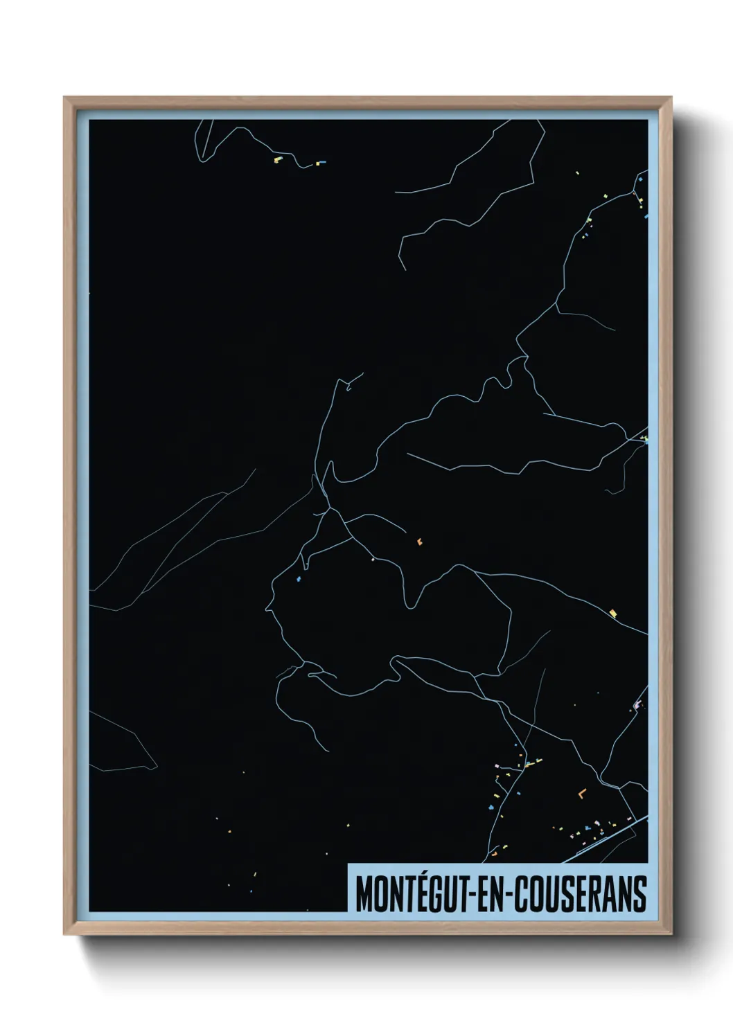 Une affiche de carte sur Montégut-en-Couserans