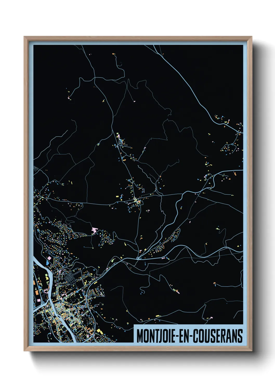 Une affiche de carte sur Montjoie-en-Couserans