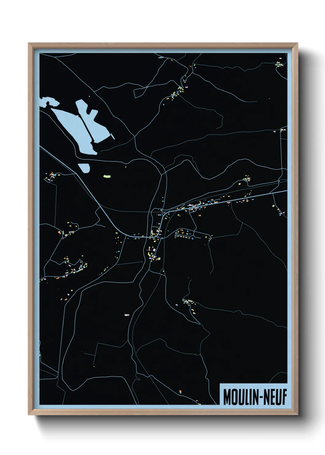 Une affiche de carte sur Moulin-Neuf