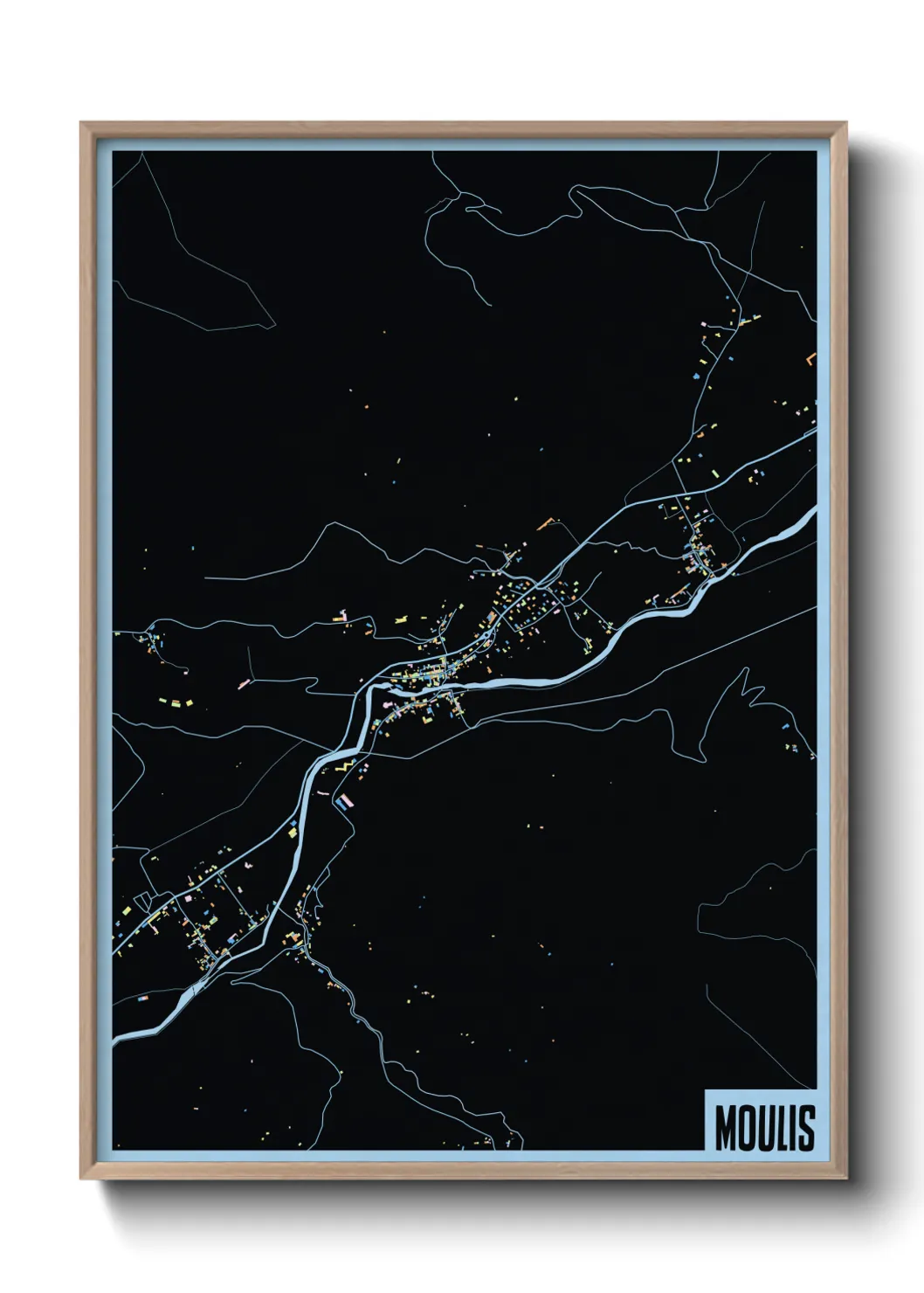 Une affiche de carte sur Moulis