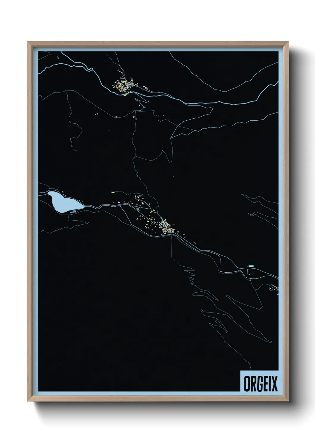 Une affiche de carte sur Orgeix