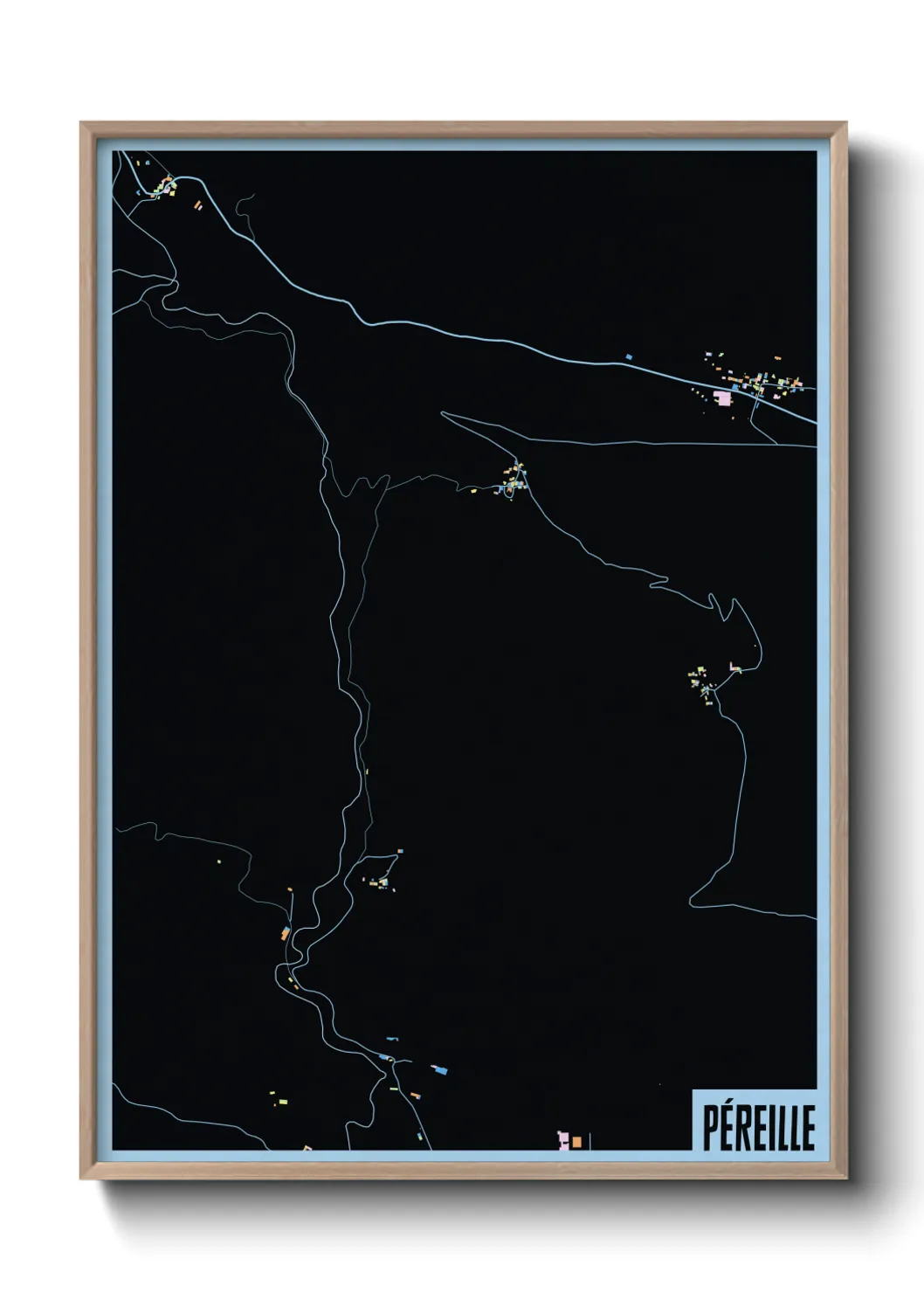 Une affiche de carte sur Péreille