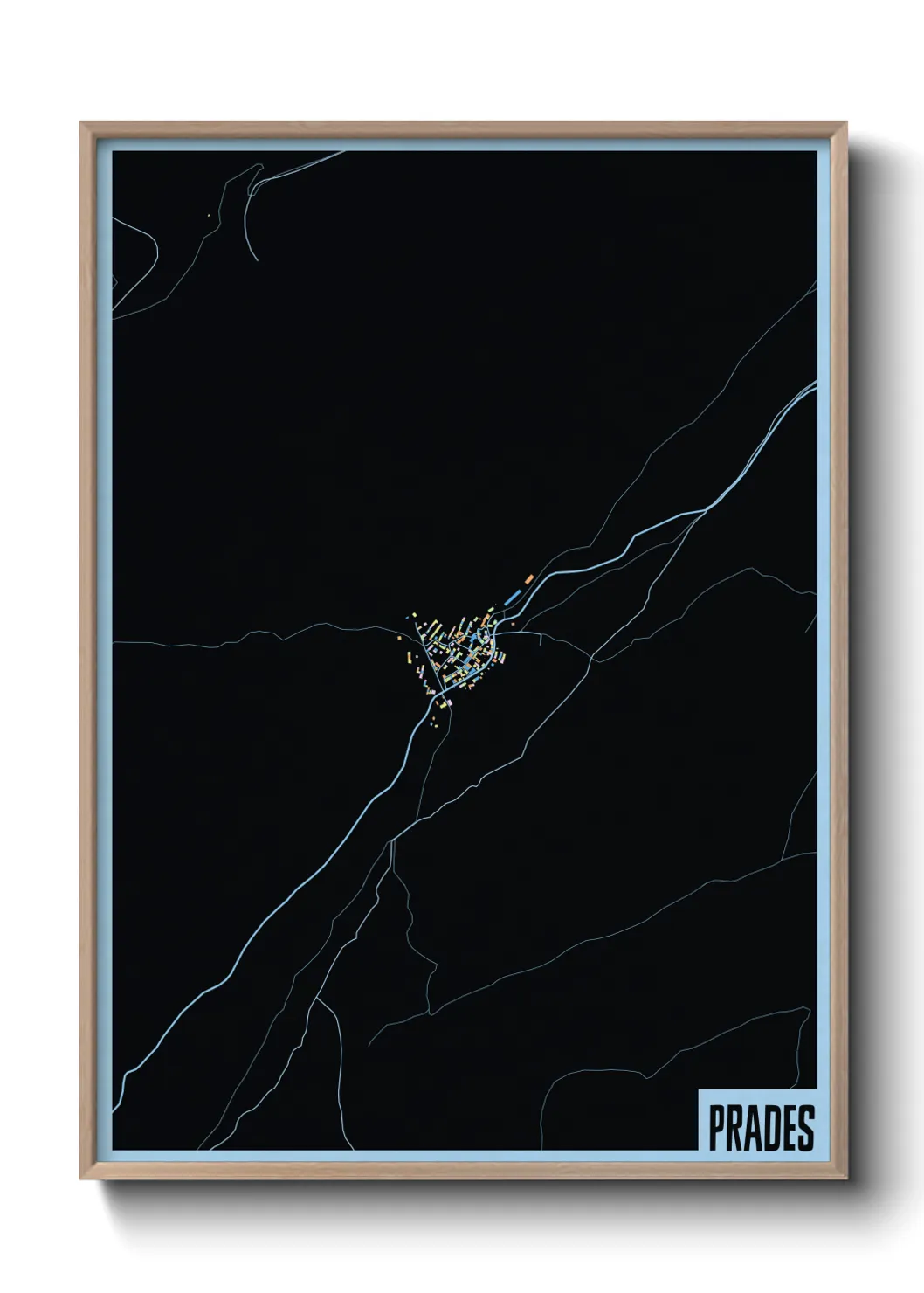 Une affiche de carte sur Prades