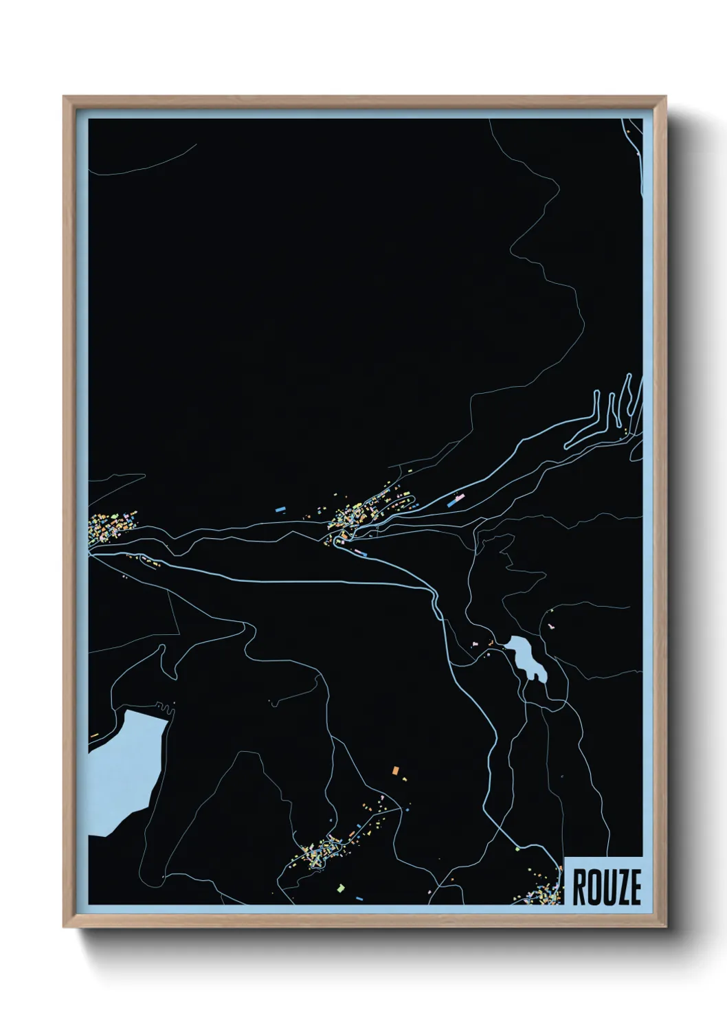 Une affiche de carte sur Rouze