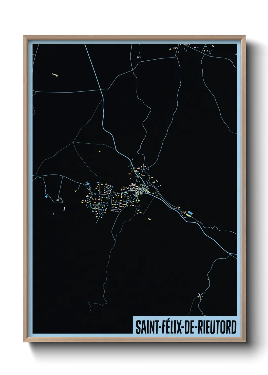 Une affiche de carte sur Saint-Félix-de-Rieutord