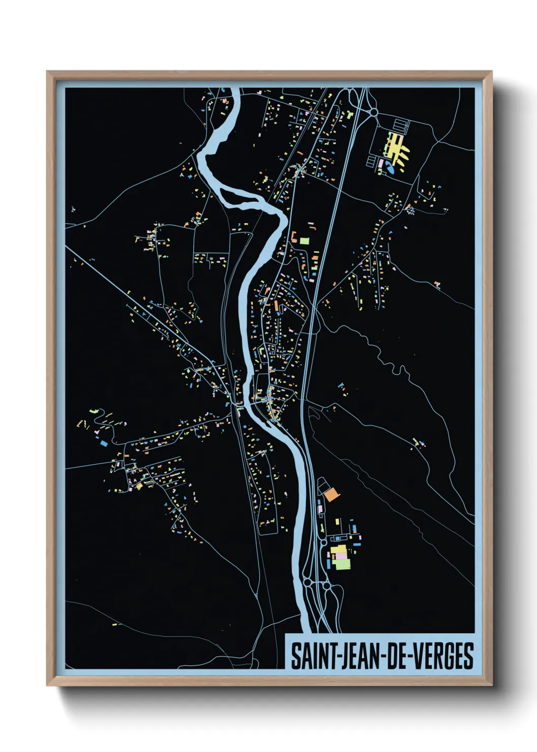 Une affiche de carte sur Saint-Jean-de-Verges