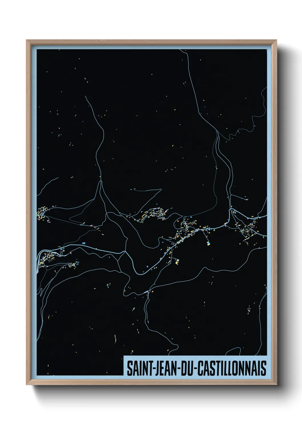 Une affiche de carte sur Saint-Jean-du-Castillonnais