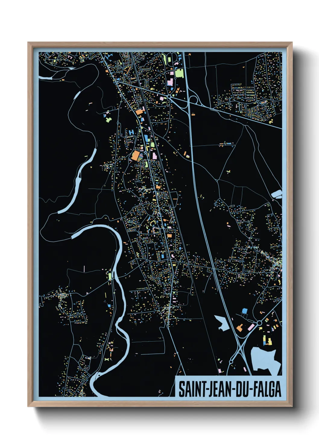 Une affiche de carte sur Saint-Jean-du-Falga