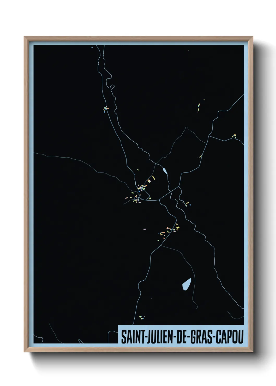 Une affiche de carte sur Saint-Julien-de-Gras-Capou