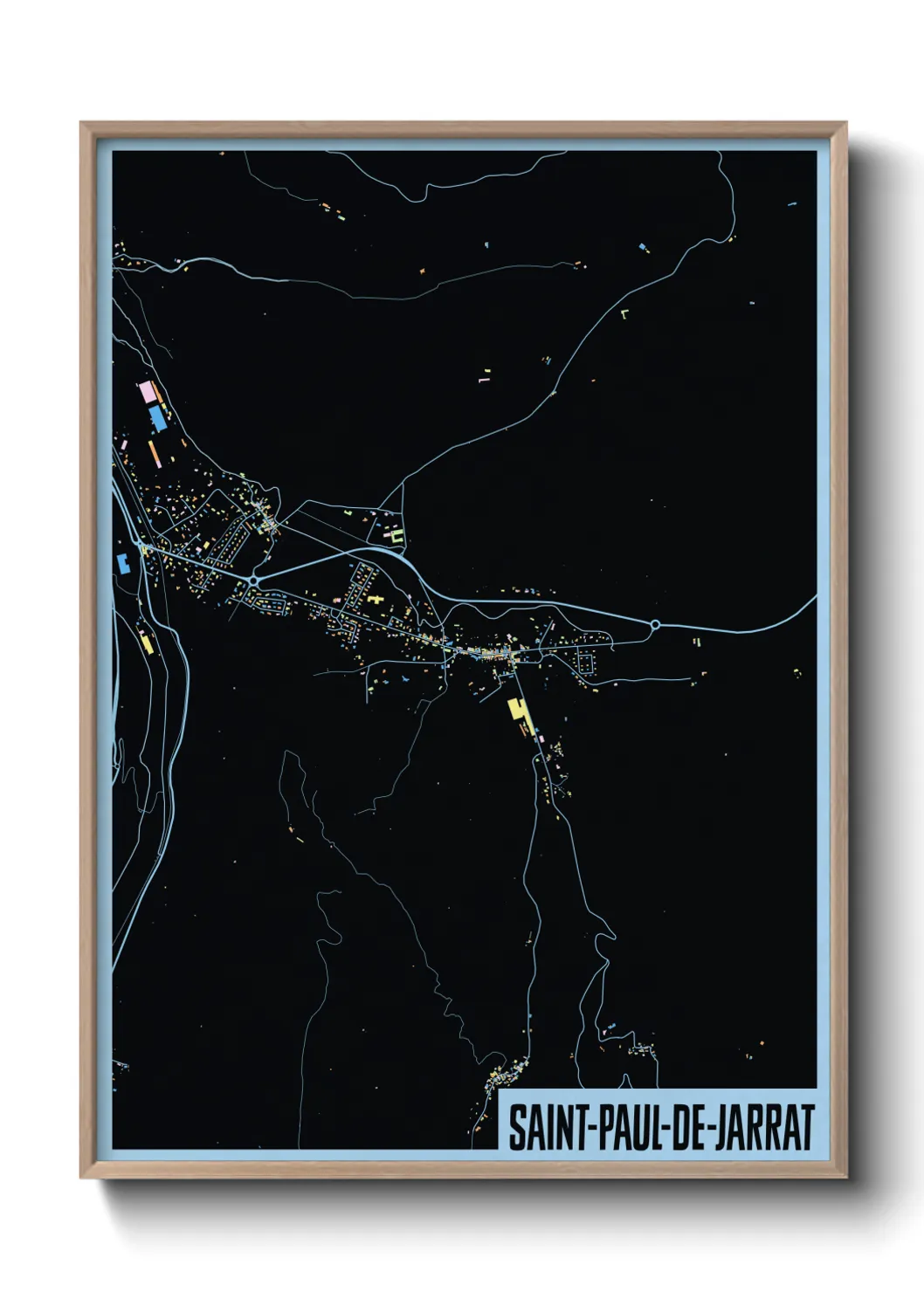 Une affiche de carte sur Saint-Paul-de-Jarrat