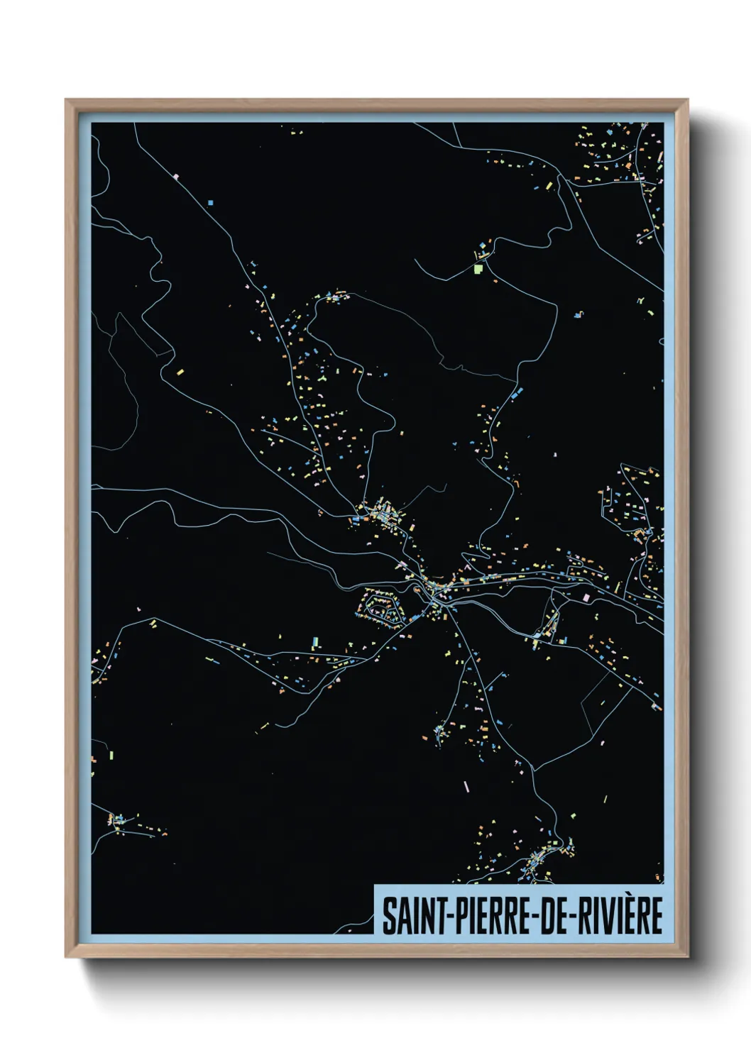 Une affiche de carte sur Saint-Pierre-de-Rivière