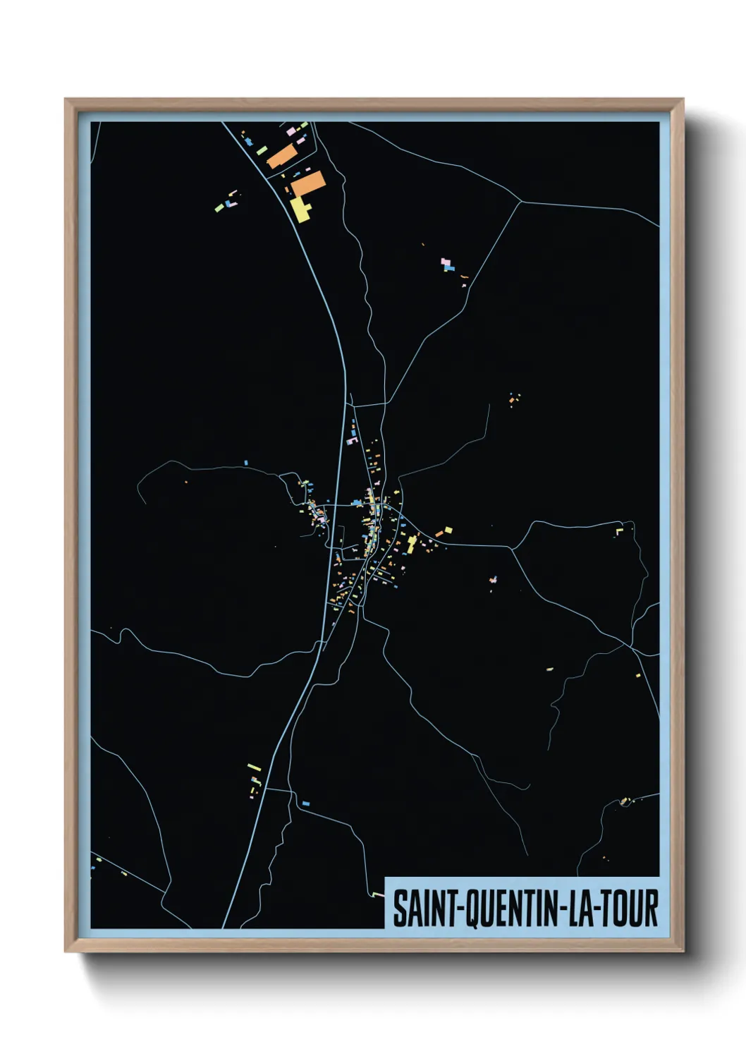 Une affiche de carte sur Saint-Quentin-la-Tour